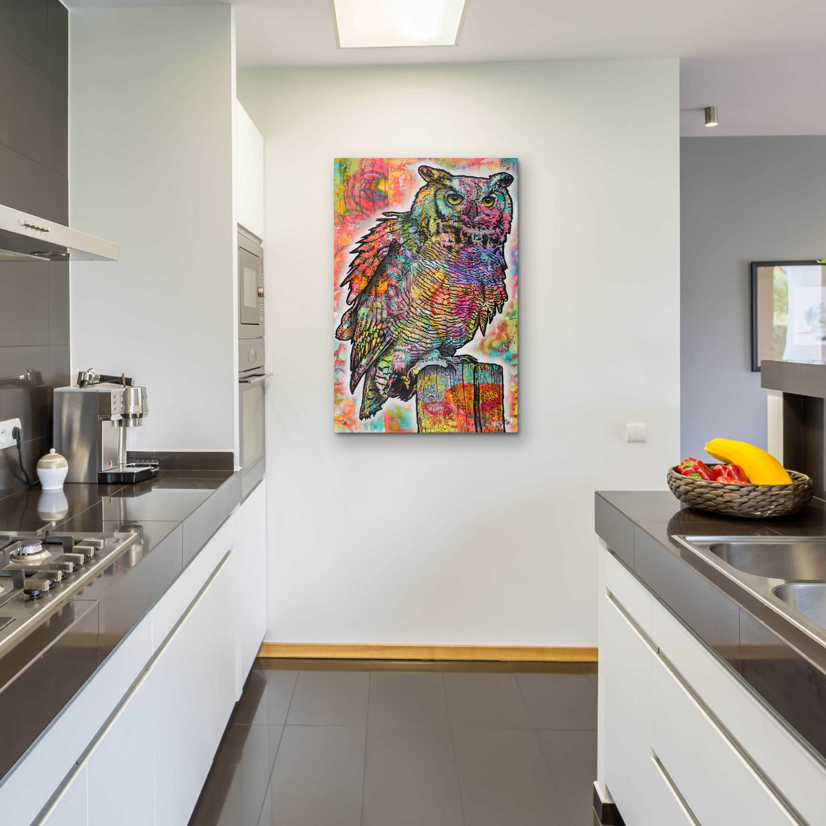 Epic Art 'Owl Perch' by Dean Russo, Acrylic Glass Wall Art,24x36
