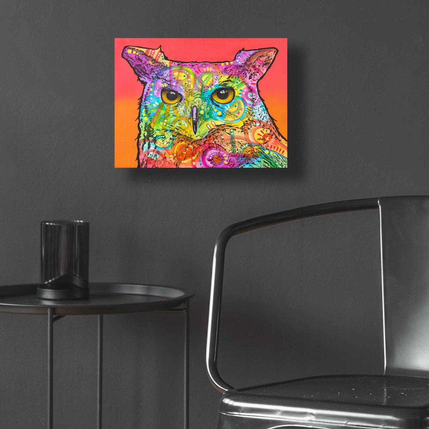 Epic Art 'Red Owl' by Dean Russo, Acrylic Glass Wall Art,16x12