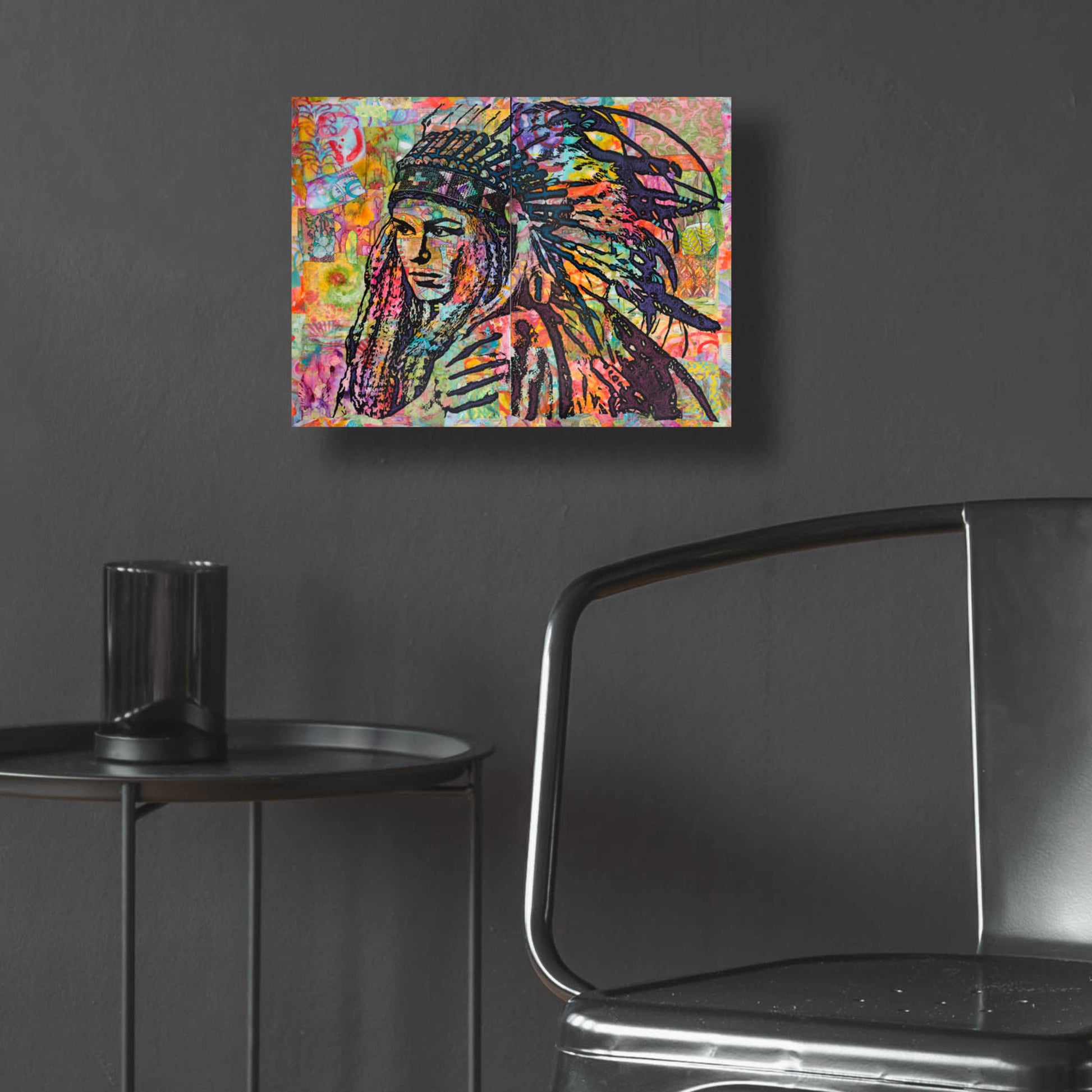 Epic Art 'Tiva in Head dress' by Dean Russo, Acrylic Glass Wall Art,16x12