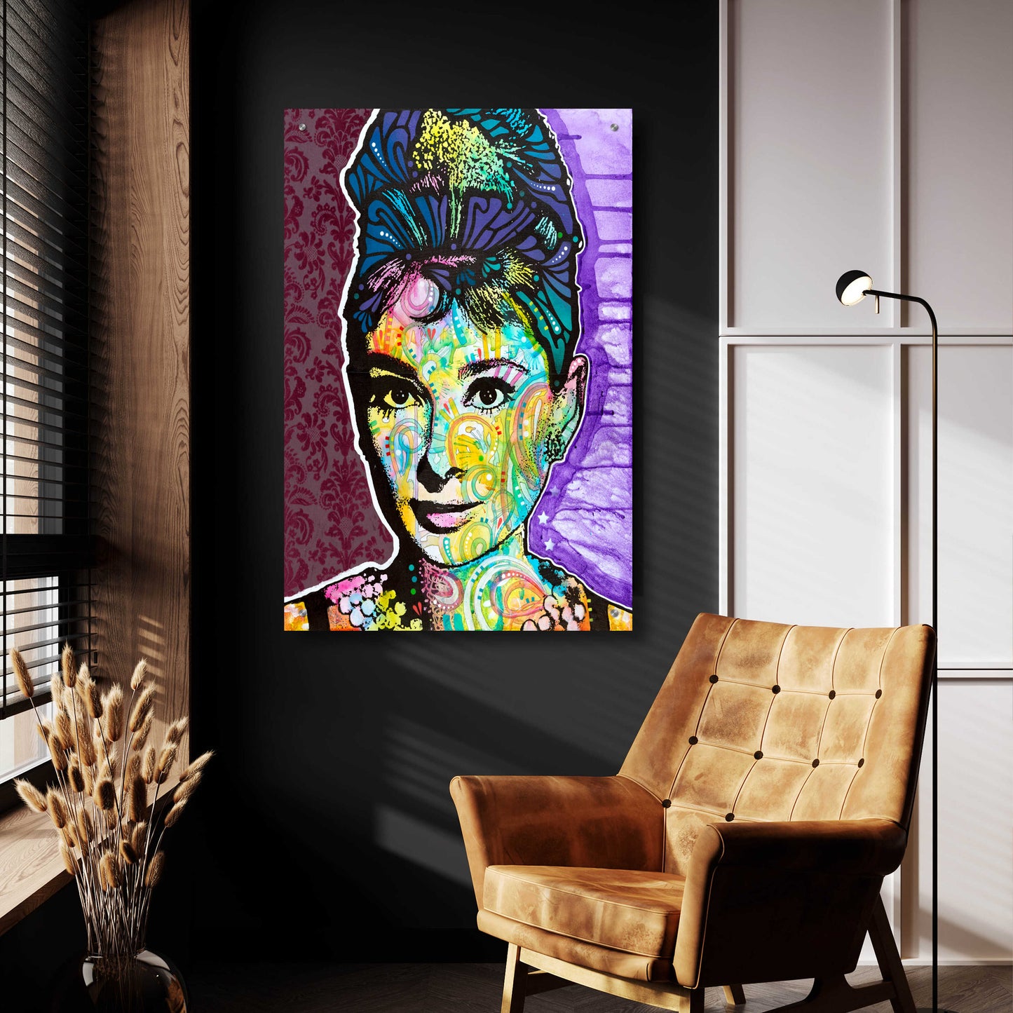 Epic Art 'Audrey 2' by Dean Russo, Acrylic Glass Wall Art,24x36