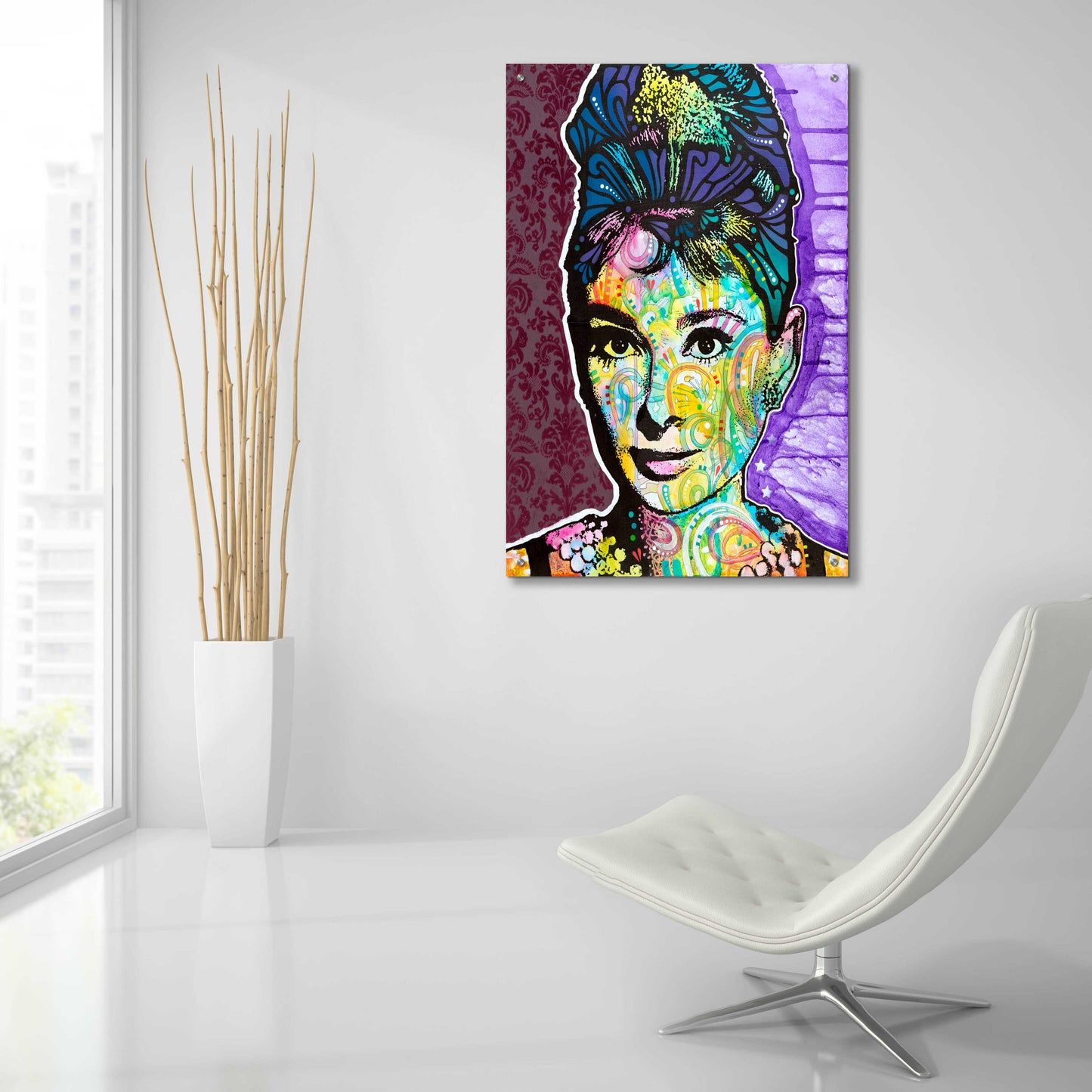 Epic Art 'Audrey 2' by Dean Russo, Acrylic Glass Wall Art,24x36