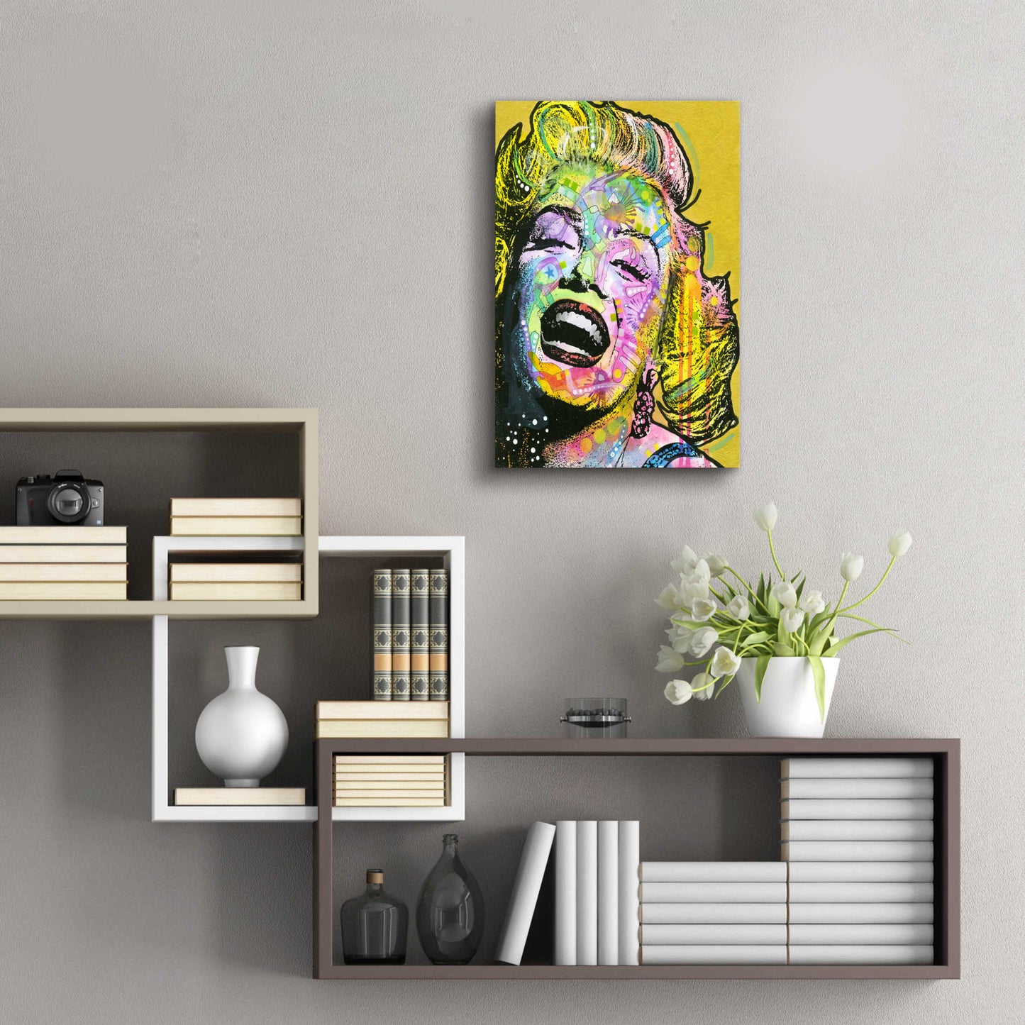 Epic Art 'Golden Marilyn' by Dean Russo, Acrylic Glass Wall Art,16x24