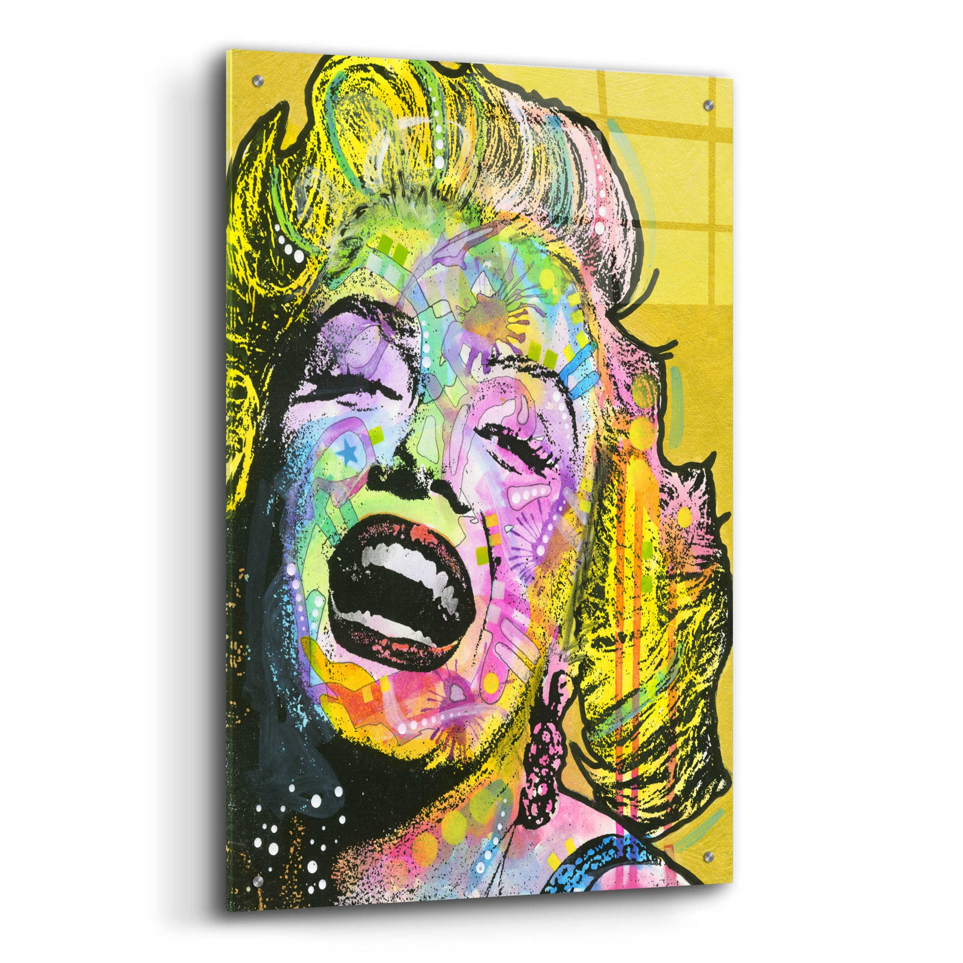 Epic Art 'Golden Marilyn' by Dean Russo, Acrylic Glass Wall Art,24x36