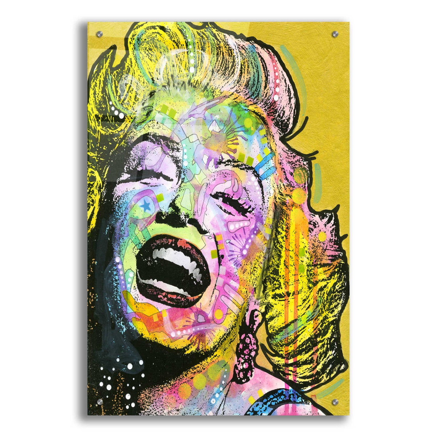 Epic Art 'Golden Marilyn' by Dean Russo, Acrylic Glass Wall Art,24x36