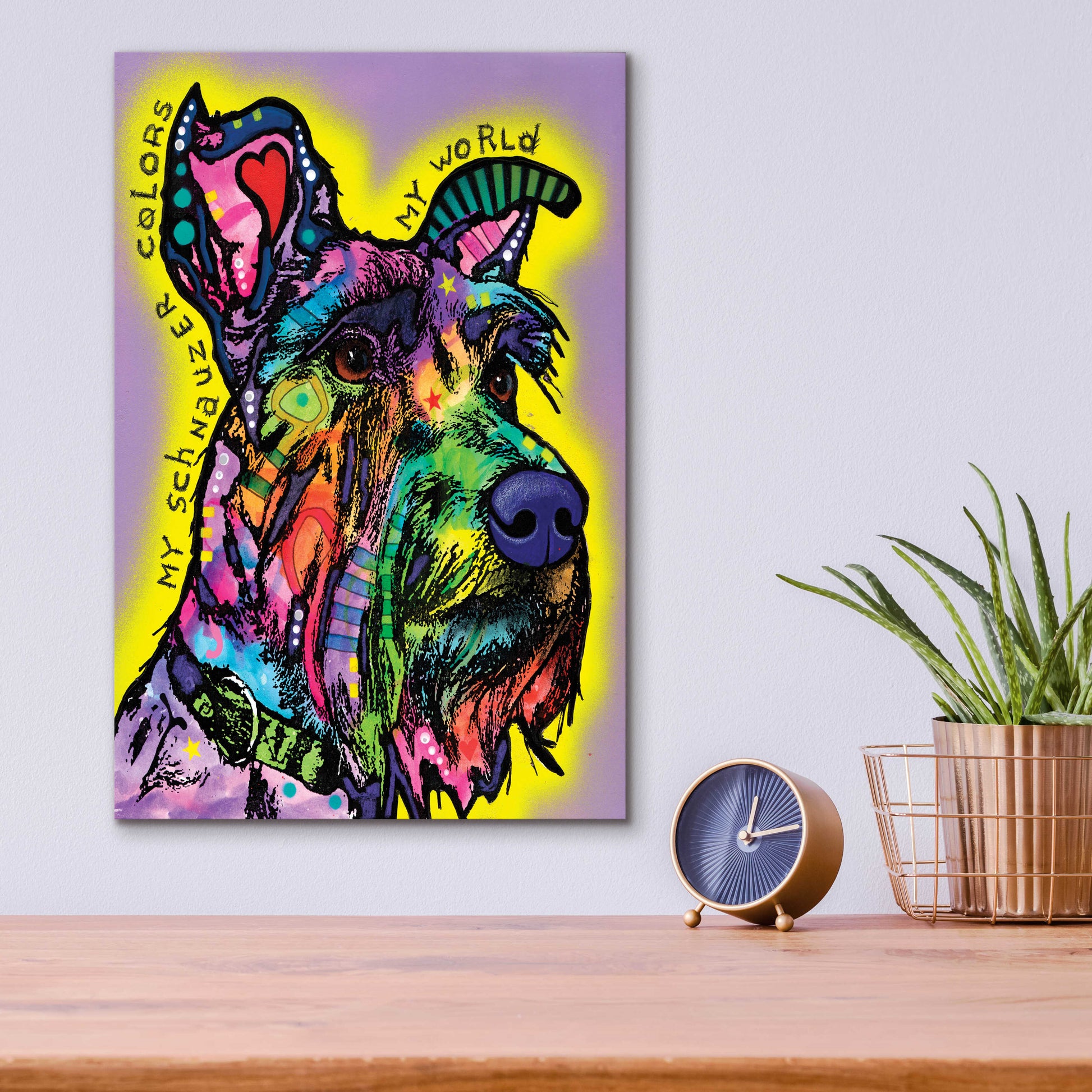 Epic Art 'My Schnauzer' by Dean Russo, Acrylic Glass Wall Art,12x16