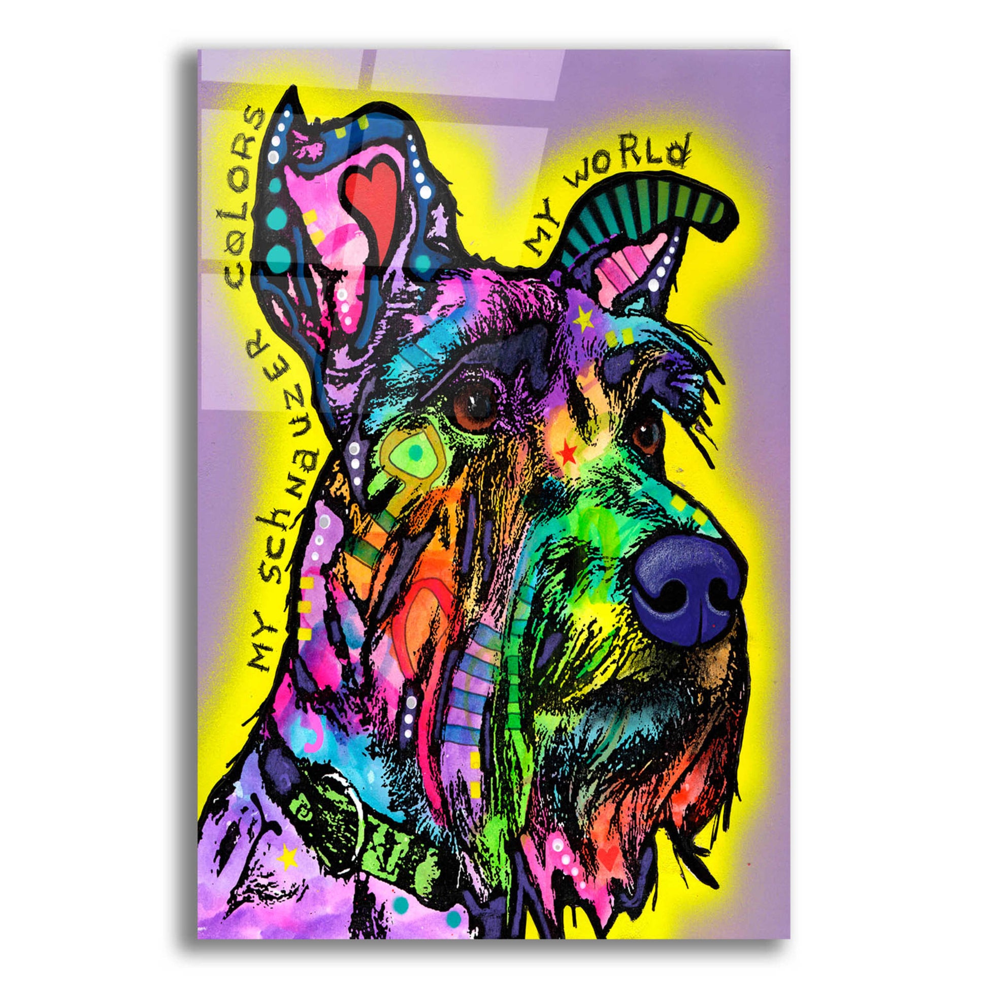 Epic Art 'My Schnauzer' by Dean Russo, Acrylic Glass Wall Art,12x16