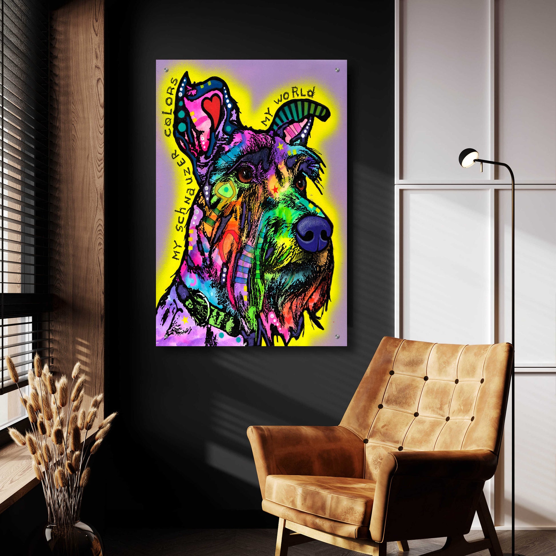 Epic Art 'My Schnauzer' by Dean Russo, Acrylic Glass Wall Art,24x36