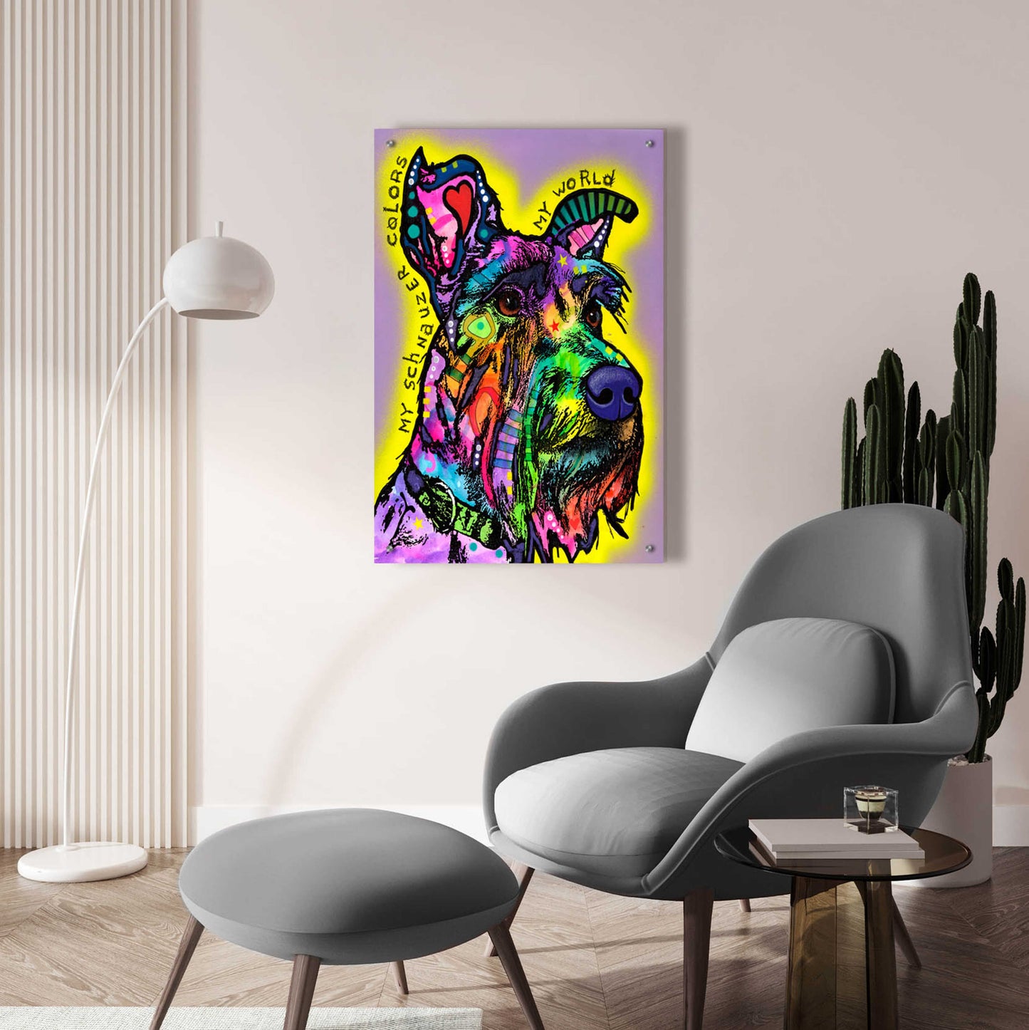 Epic Art 'My Schnauzer' by Dean Russo, Acrylic Glass Wall Art,24x36