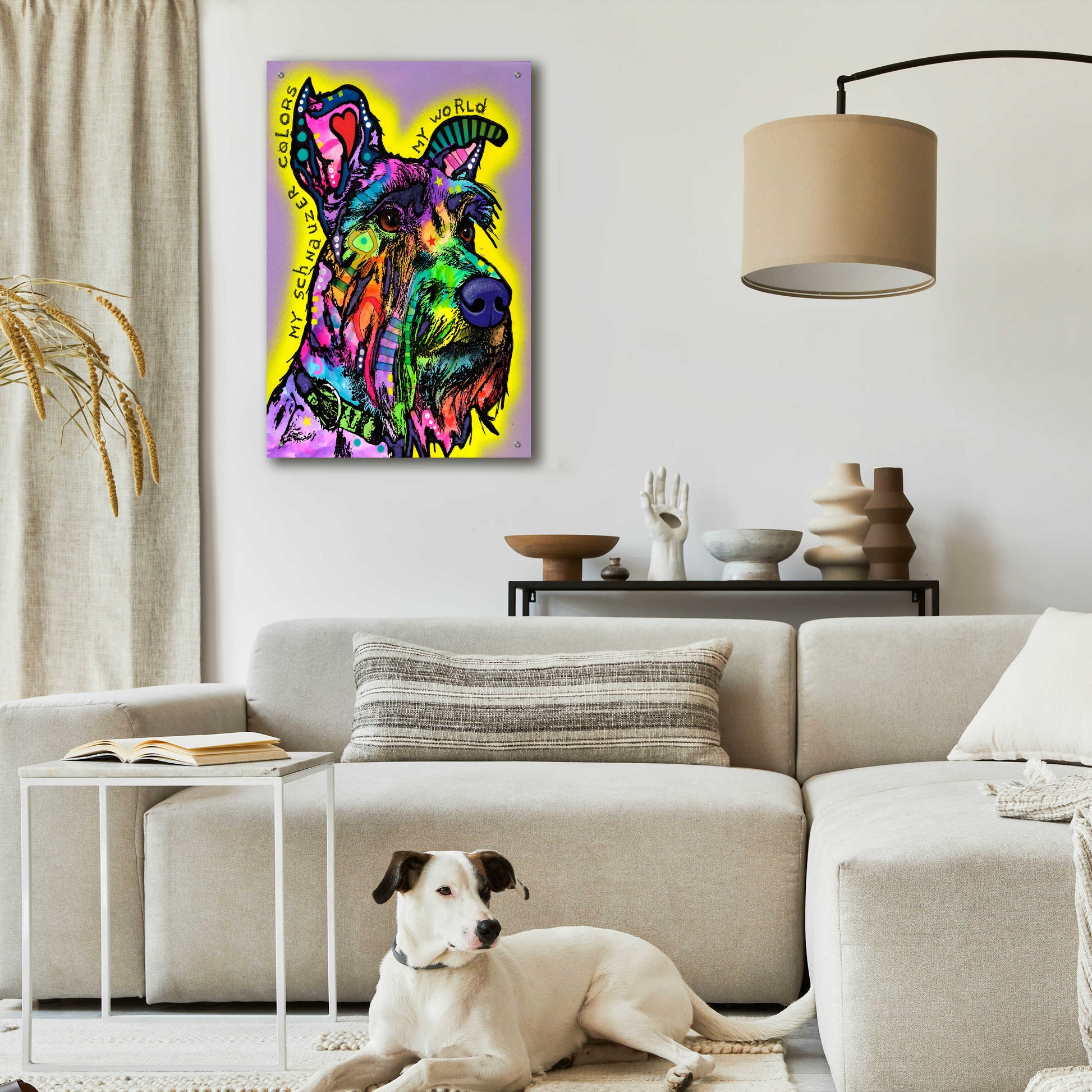 Epic Art 'My Schnauzer' by Dean Russo, Acrylic Glass Wall Art,24x36