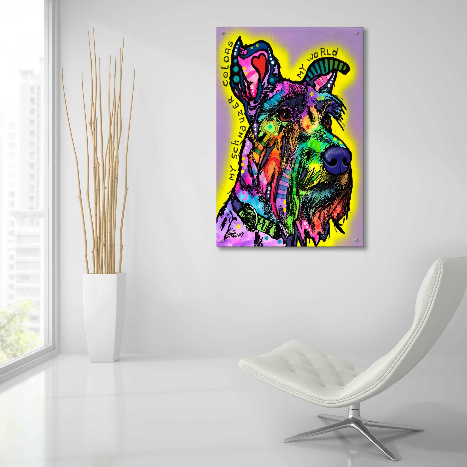 Epic Art 'My Schnauzer' by Dean Russo, Acrylic Glass Wall Art,24x36