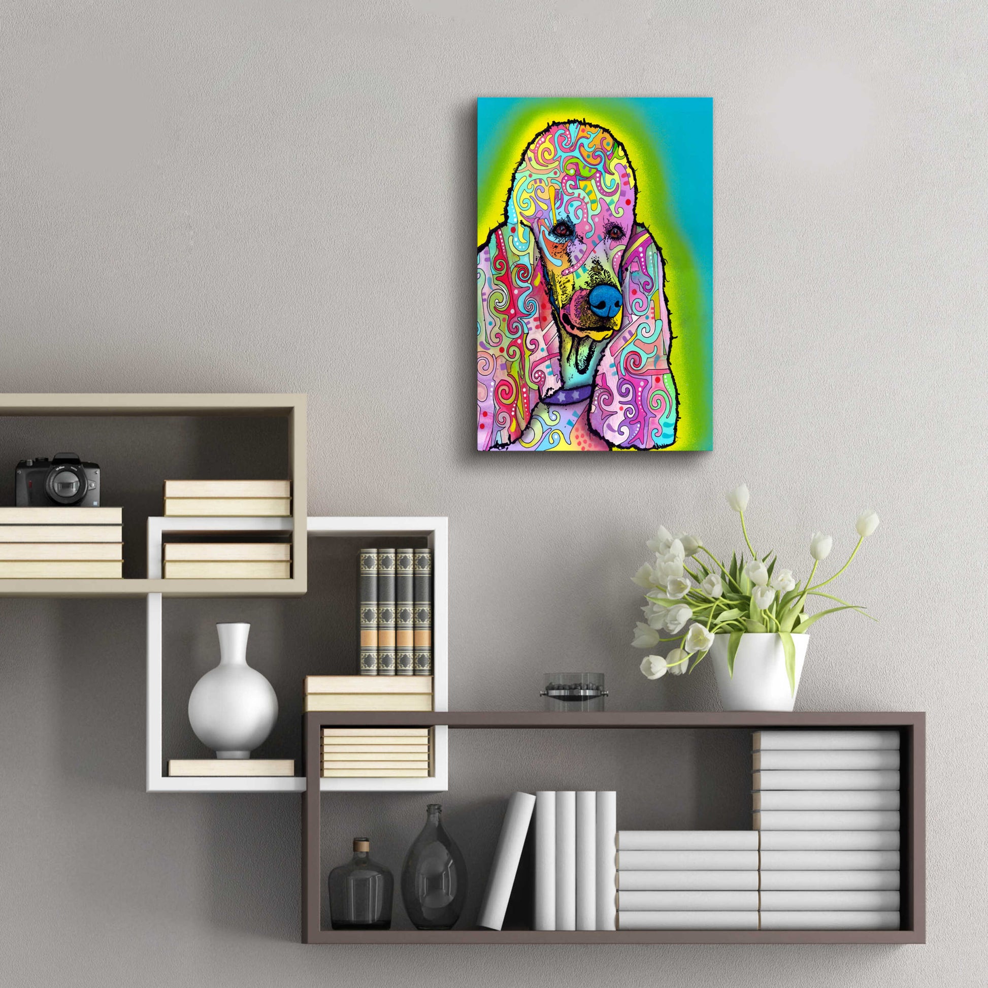 Epic Art 'Poodle' by Dean Russo, Acrylic Glass Wall Art,16x24