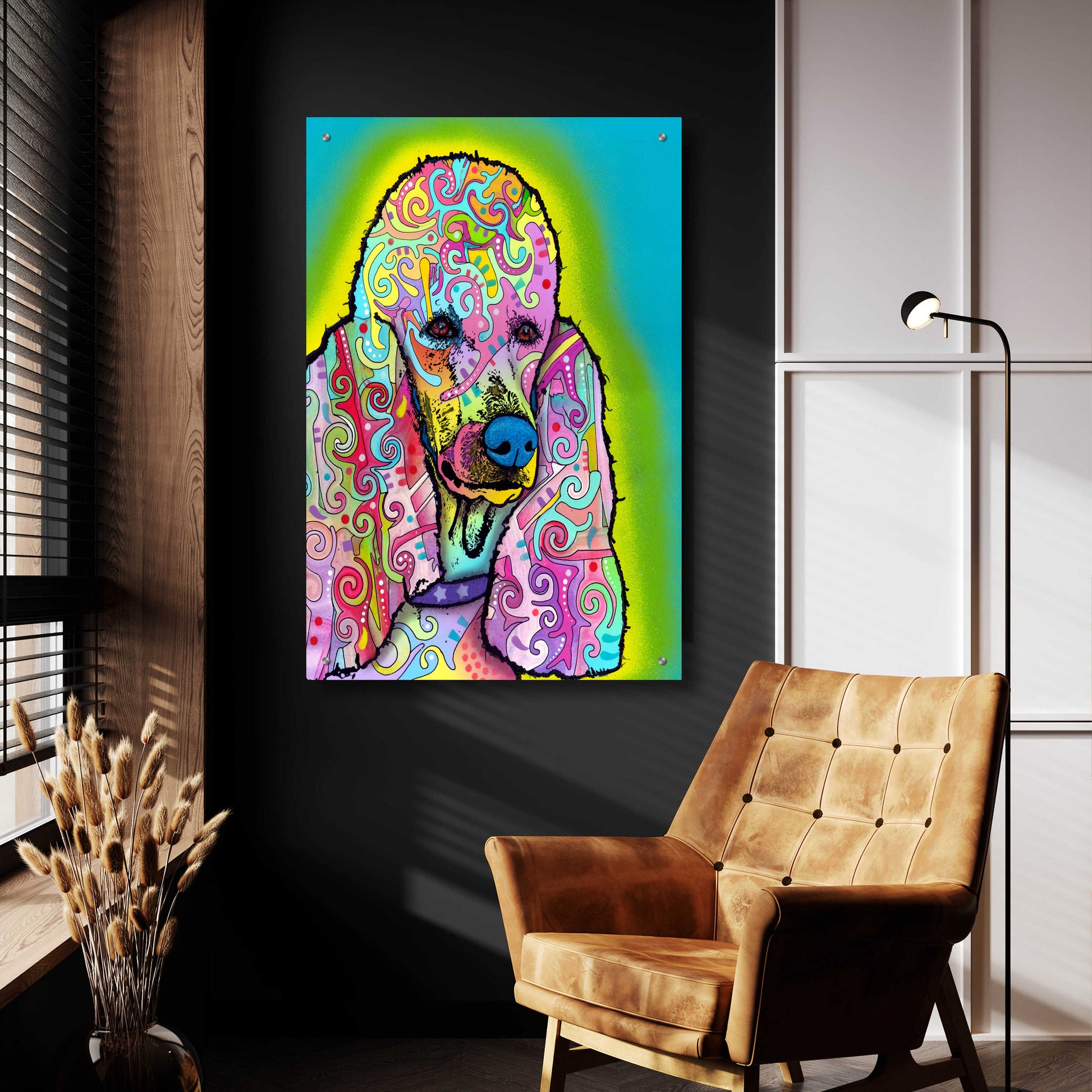 Epic Art 'Poodle' by Dean Russo, Acrylic Glass Wall Art,24x36