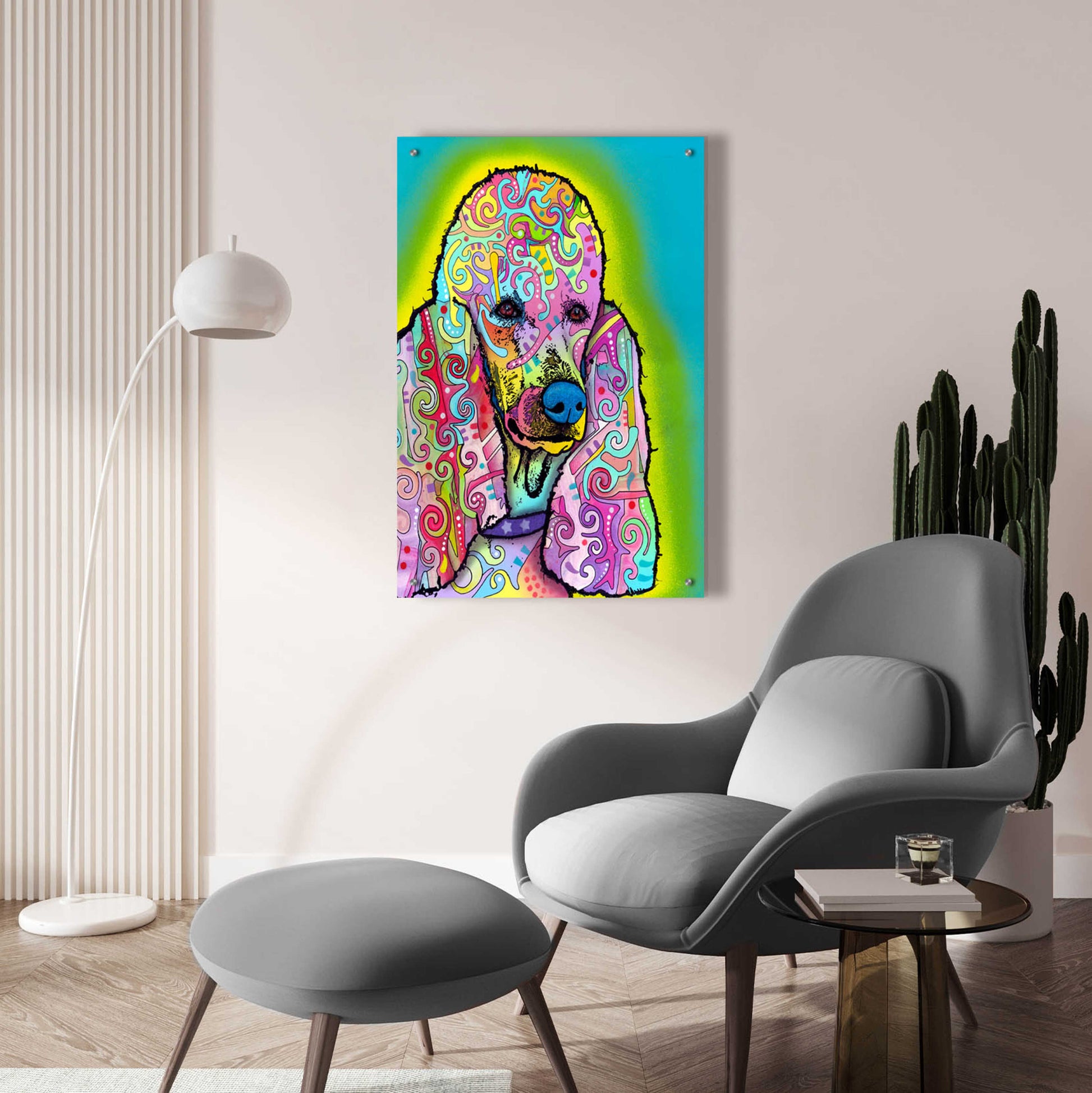 Epic Art 'Poodle' by Dean Russo, Acrylic Glass Wall Art,24x36