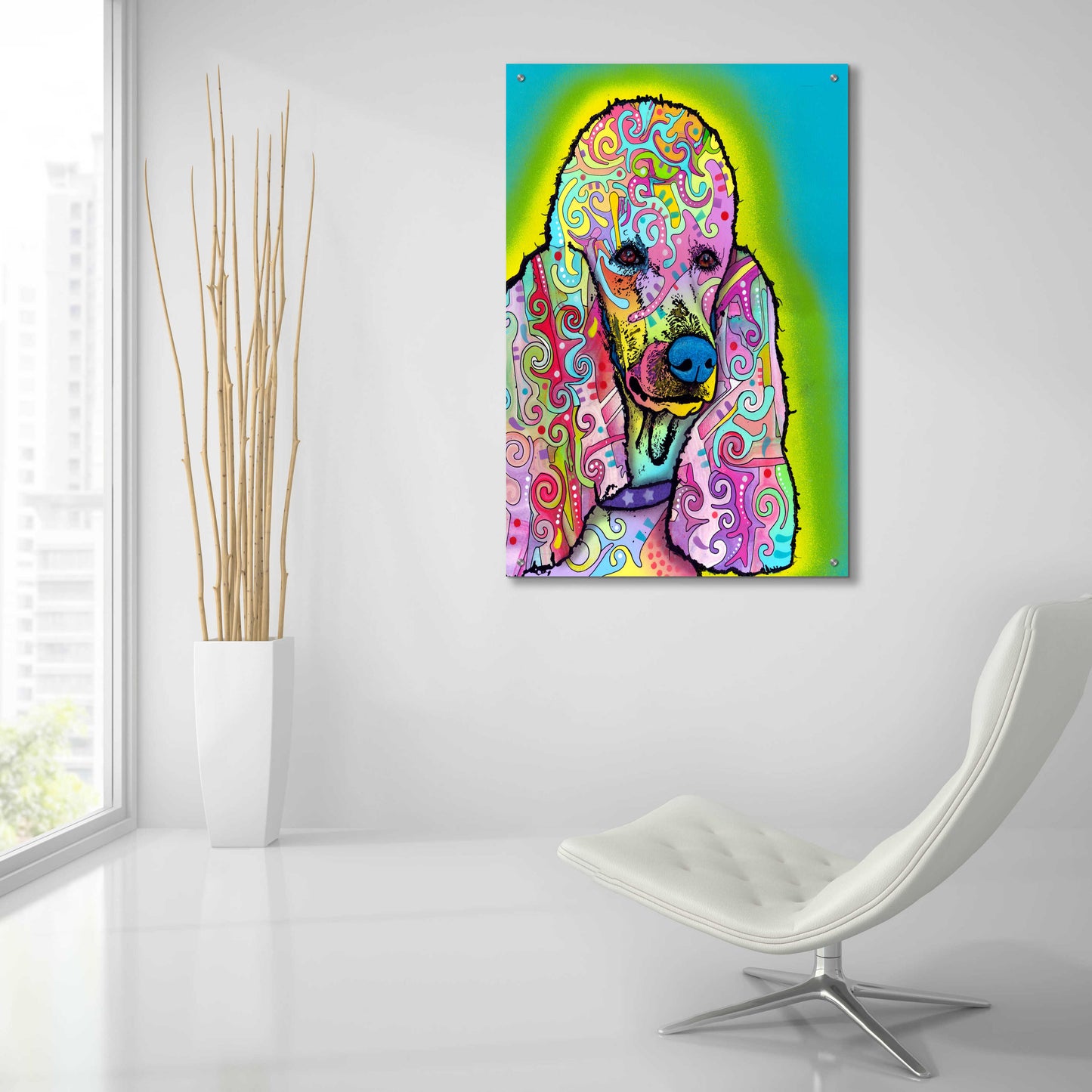 Epic Art 'Poodle' by Dean Russo, Acrylic Glass Wall Art,24x36