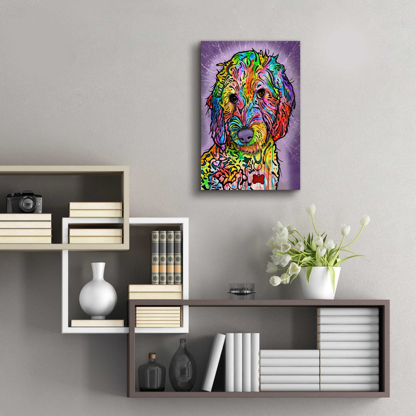 Epic Art 'Sweet Poodle' by Dean Russo, Acrylic Glass Wall Art,16x24