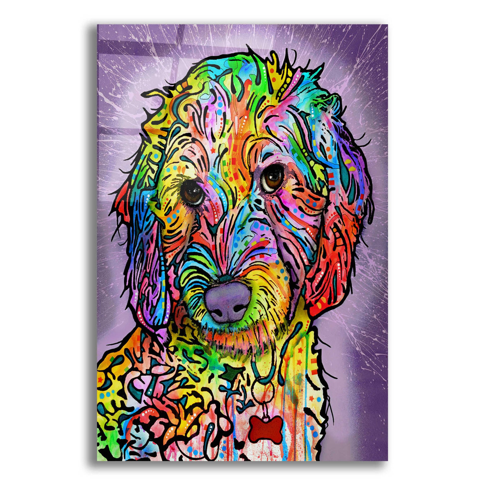 Epic Art 'Sweet Poodle' by Dean Russo, Acrylic Glass Wall Art,16x24