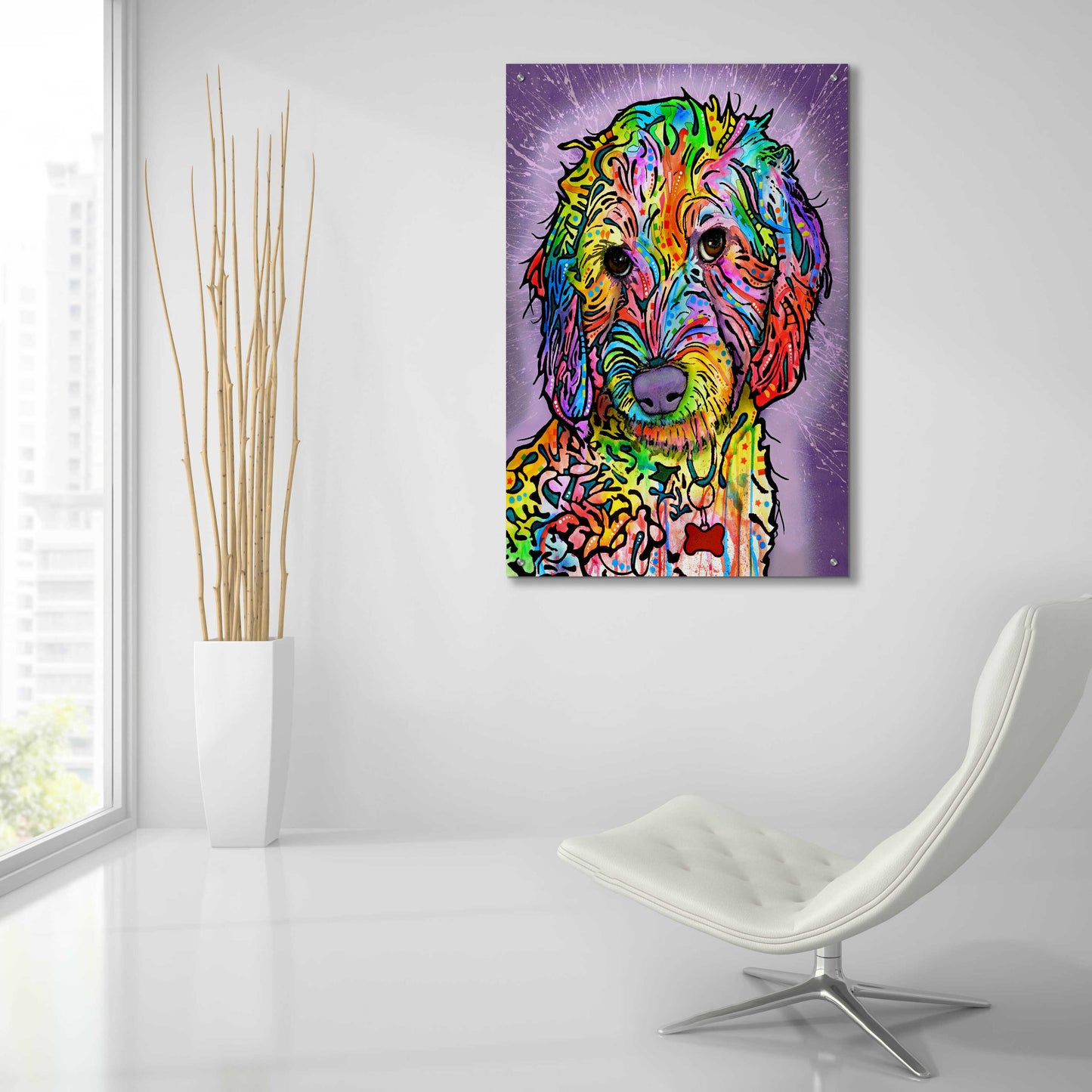 Epic Art 'Sweet Poodle' by Dean Russo, Acrylic Glass Wall Art,24x36