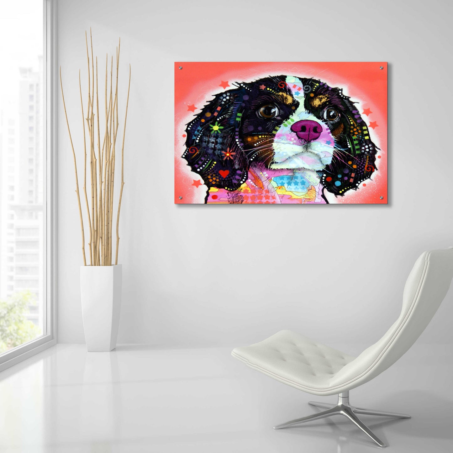 Epic Art 'King Charles' by Dean Russo, Acrylic Glass Wall Art,36x24