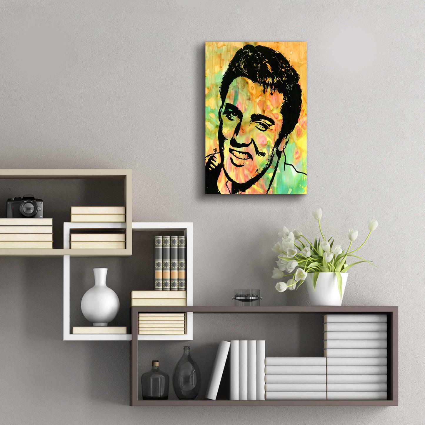 Epic Art 'Elvis 3' by Dean Russo, Acrylic Glass Wall Art,16x24