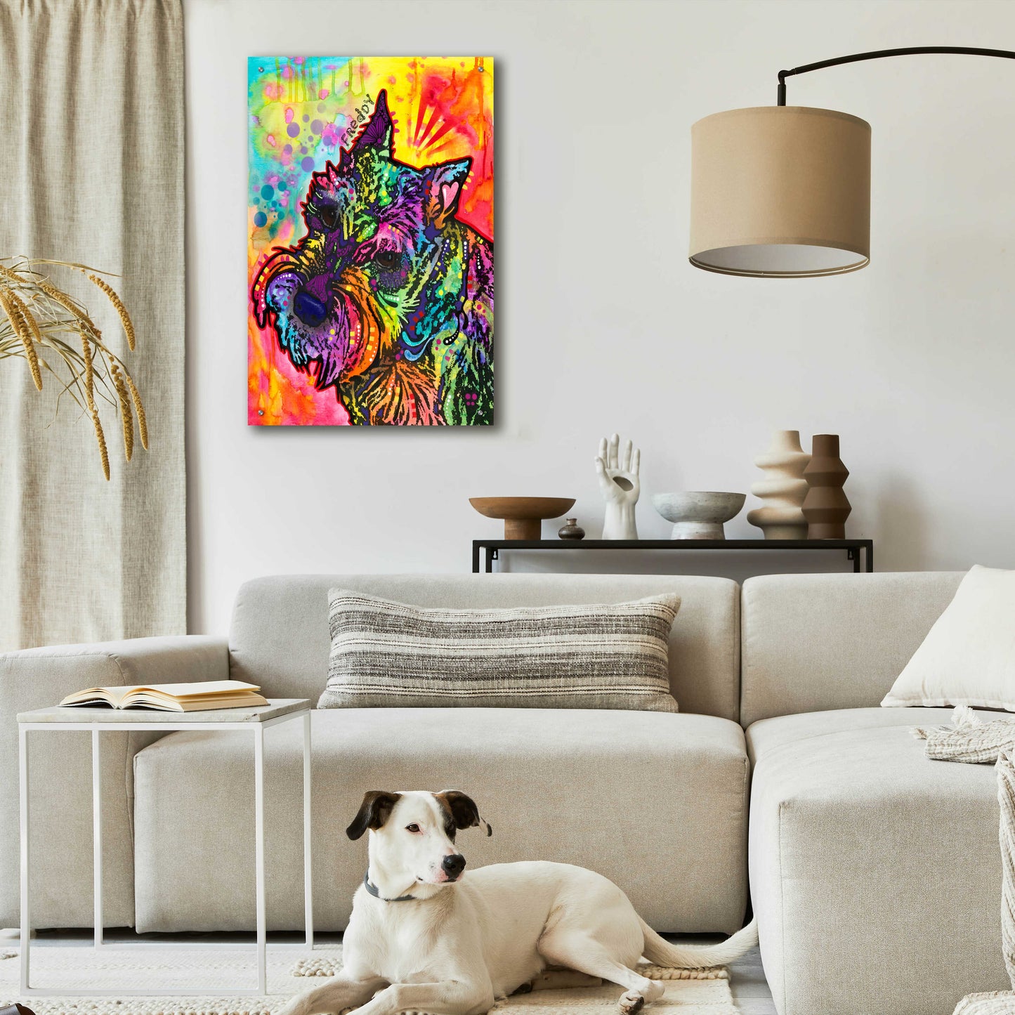 Epic Art 'Freddy the Schnauzer' by Dean Russo, Acrylic Glass Wall Art,24x36