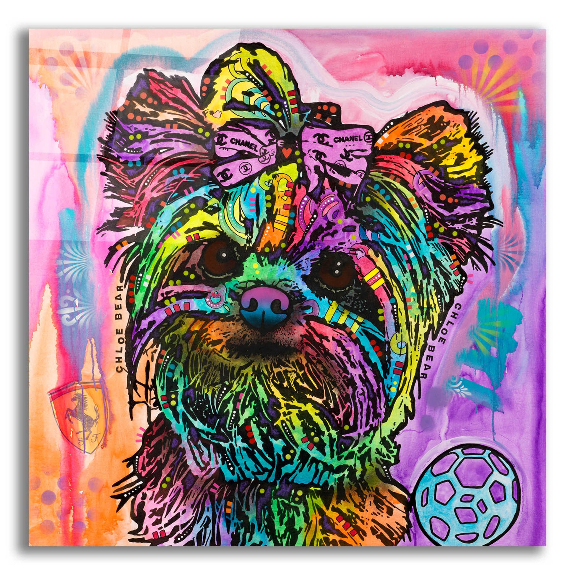 Epic Art 'Chloe Bear' by Dean Russo, Acrylic Glass Wall Art,12x12