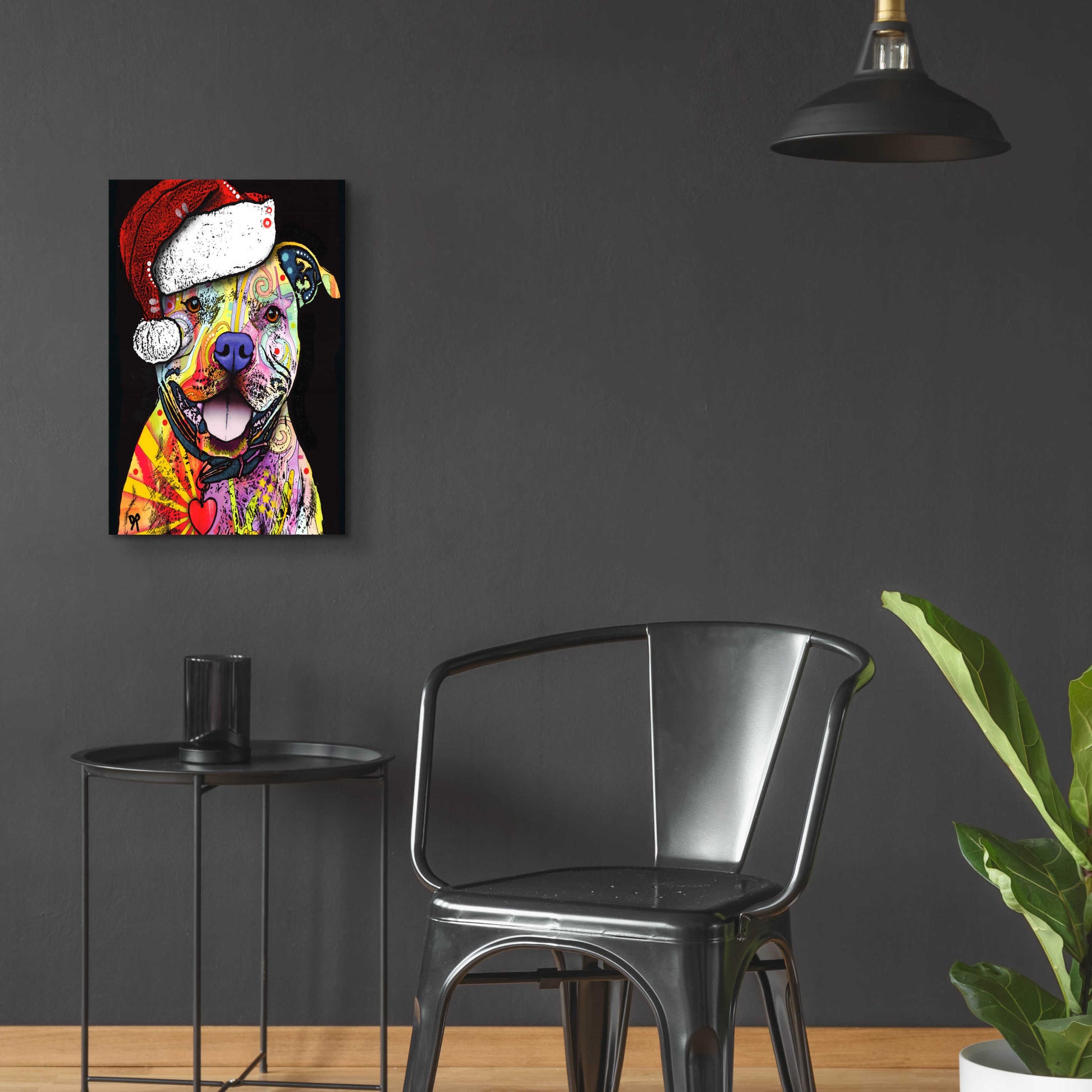 Epic Art 'Beware of Pit Bulls Christmas Edition' by Dean Russo, Acrylic Glass Wall Art,16x24
