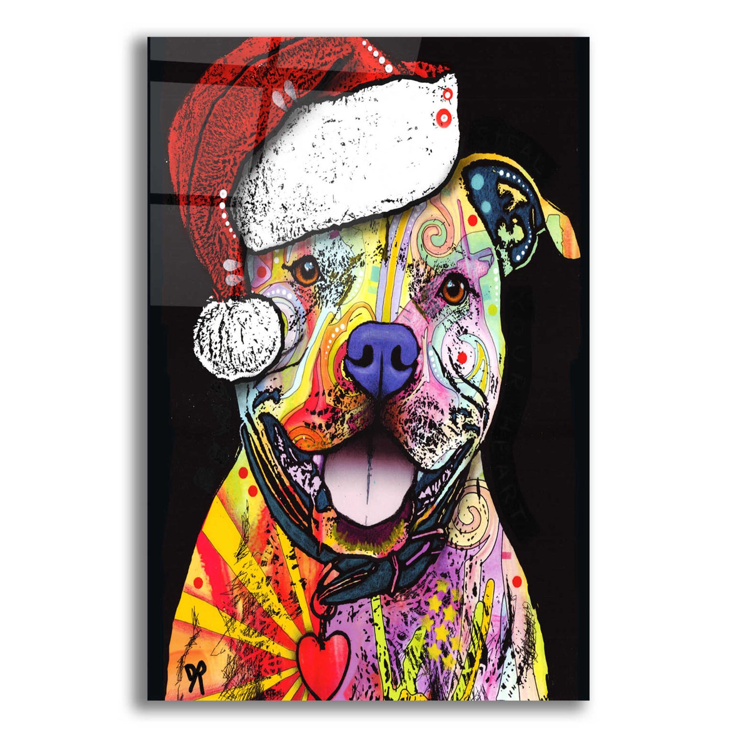 Epic Art 'Beware of Pit Bulls Christmas Edition' by Dean Russo, Acrylic Glass Wall Art