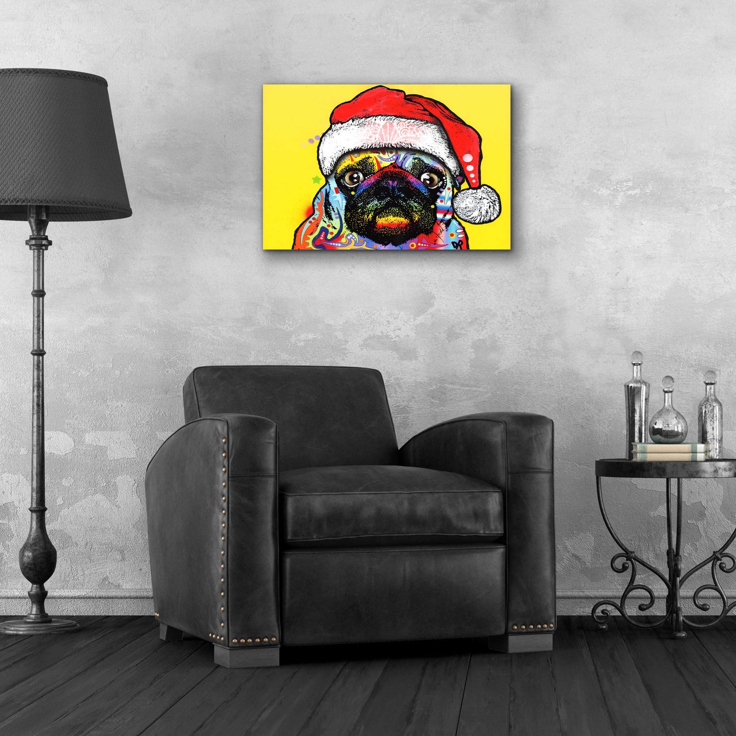 Epic Art 'Pug Christmas Edition' by Dean Russo, Acrylic Glass Wall Art,24x16