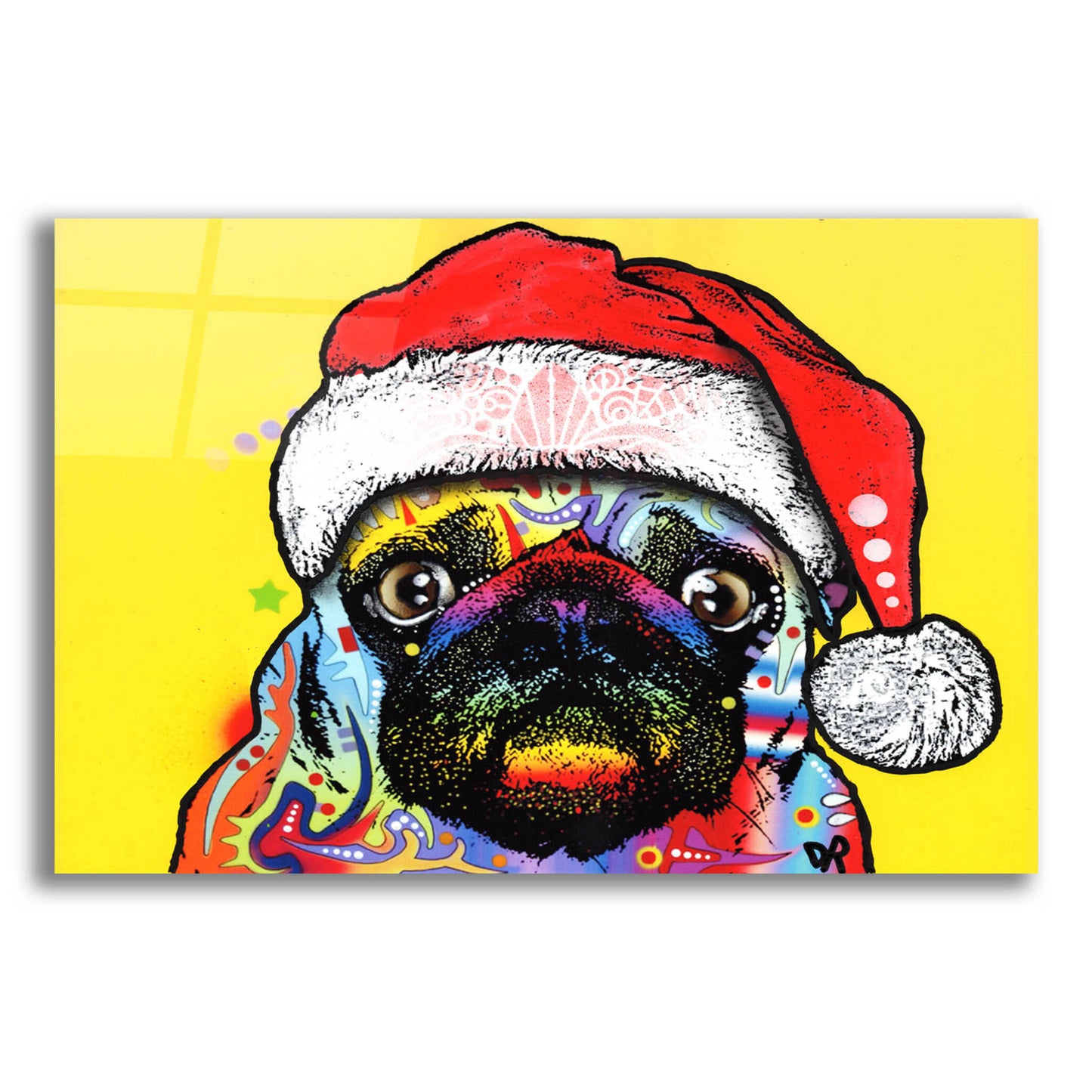Epic Art 'Pug Christmas Edition' by Dean Russo, Acrylic Glass Wall Art,24x16