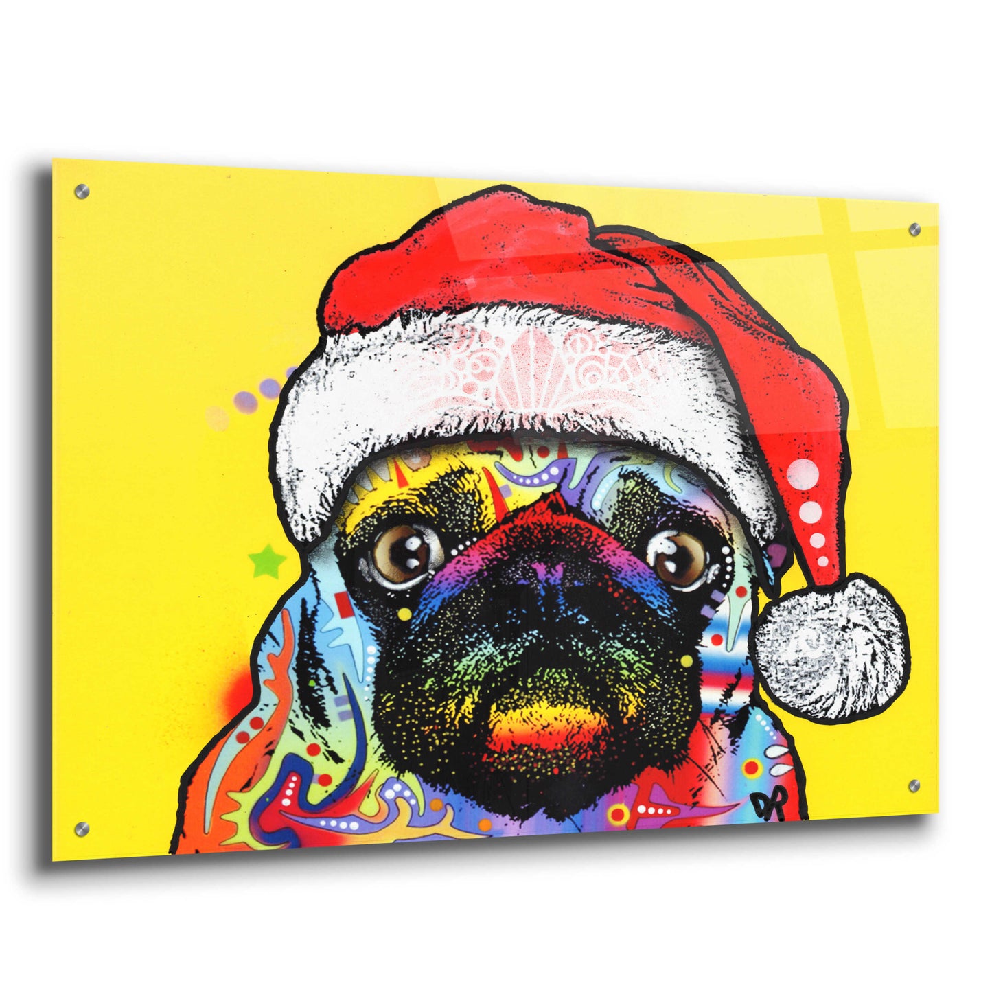 Epic Art 'Pug Christmas Edition' by Dean Russo, Acrylic Glass Wall Art,36x24