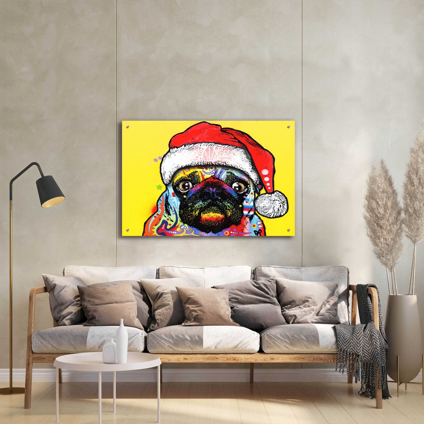 Epic Art 'Pug Christmas Edition' by Dean Russo, Acrylic Glass Wall Art,36x24