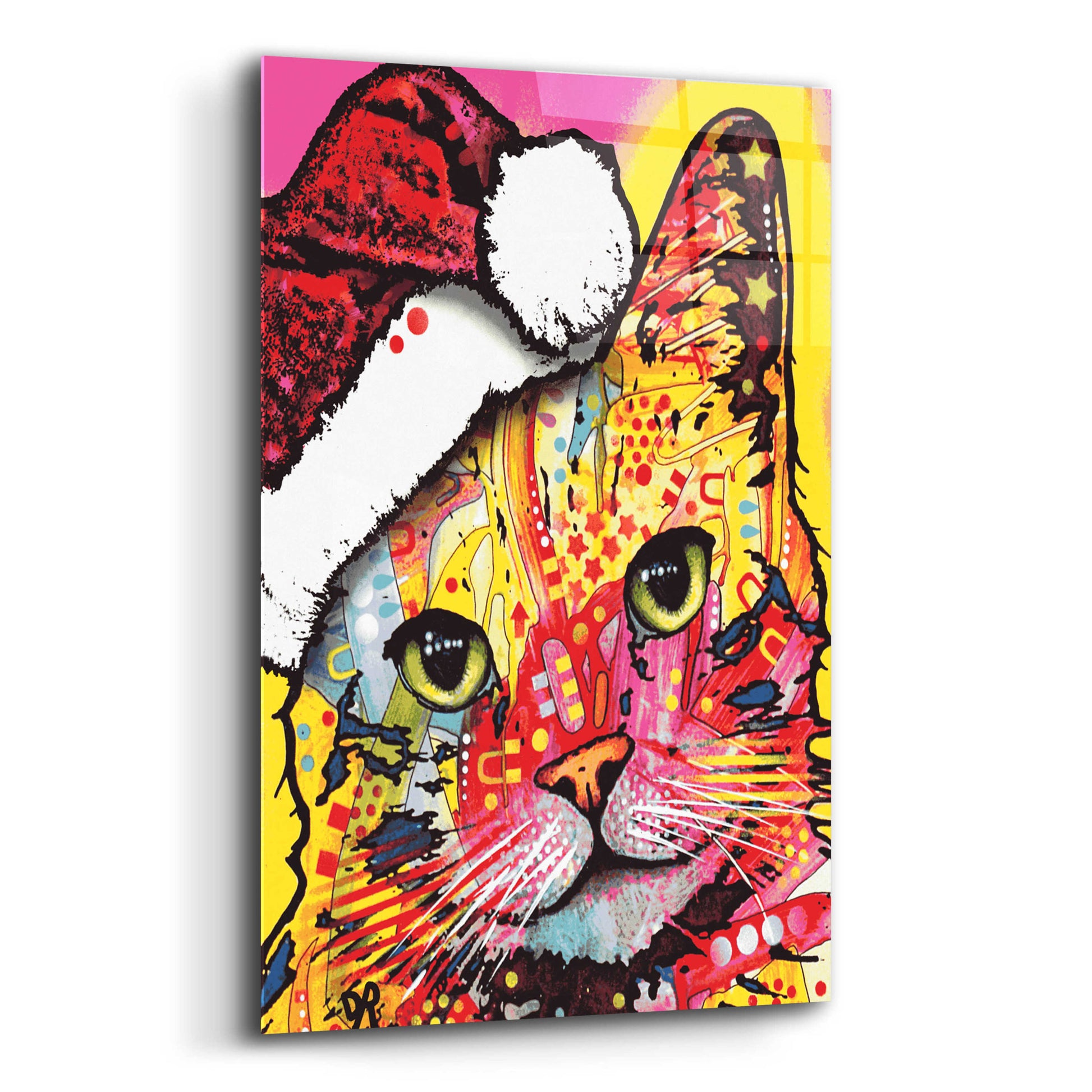 Epic Art 'Tilt Cat Christmas Edition' by Dean Russo, Acrylic Glass Wall Art,12x16