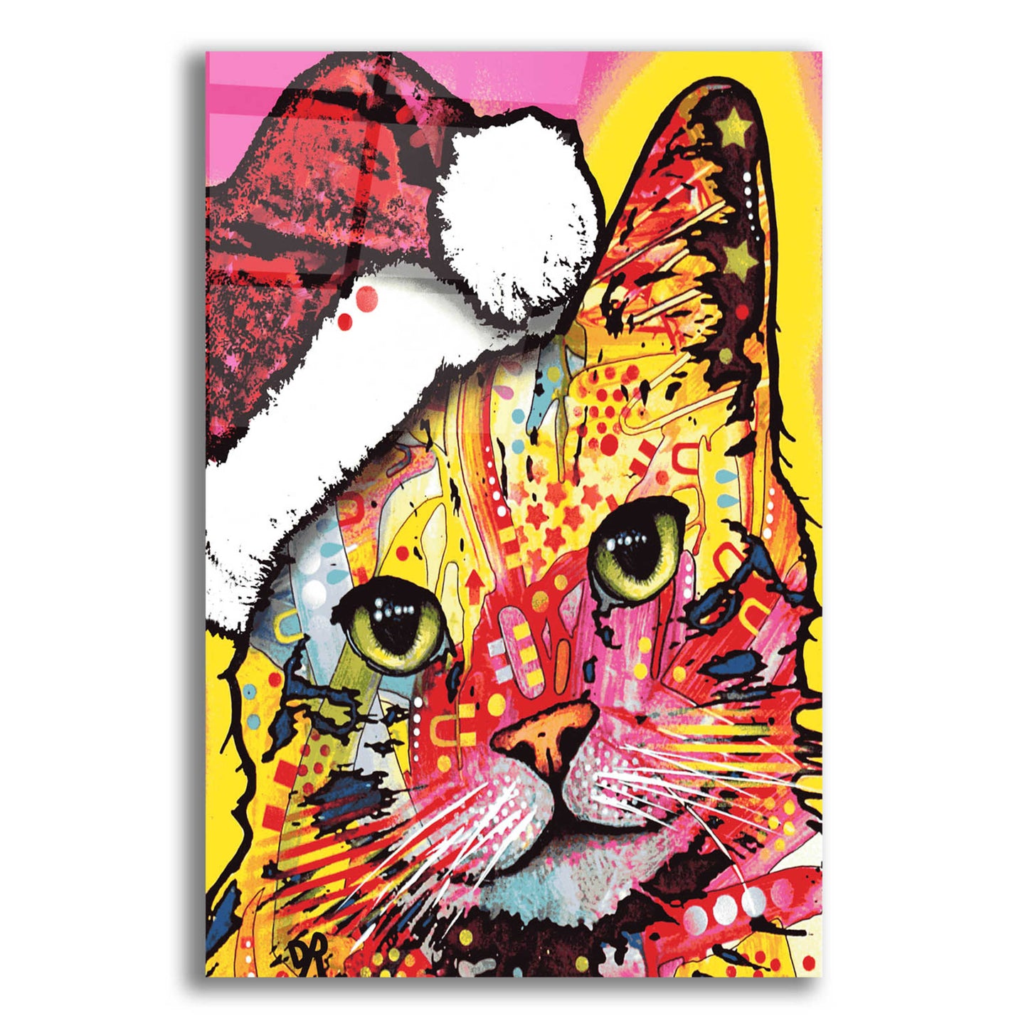 Epic Art 'Tilt Cat Christmas Edition' by Dean Russo, Acrylic Glass Wall Art,12x16