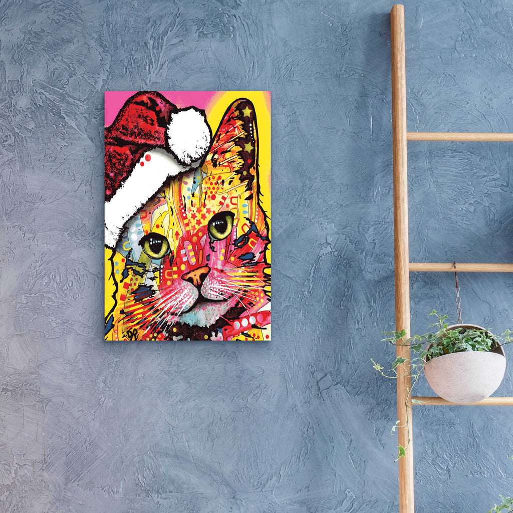 Epic Art 'Tilt Cat Christmas Edition' by Dean Russo, Acrylic Glass Wall Art,16x24