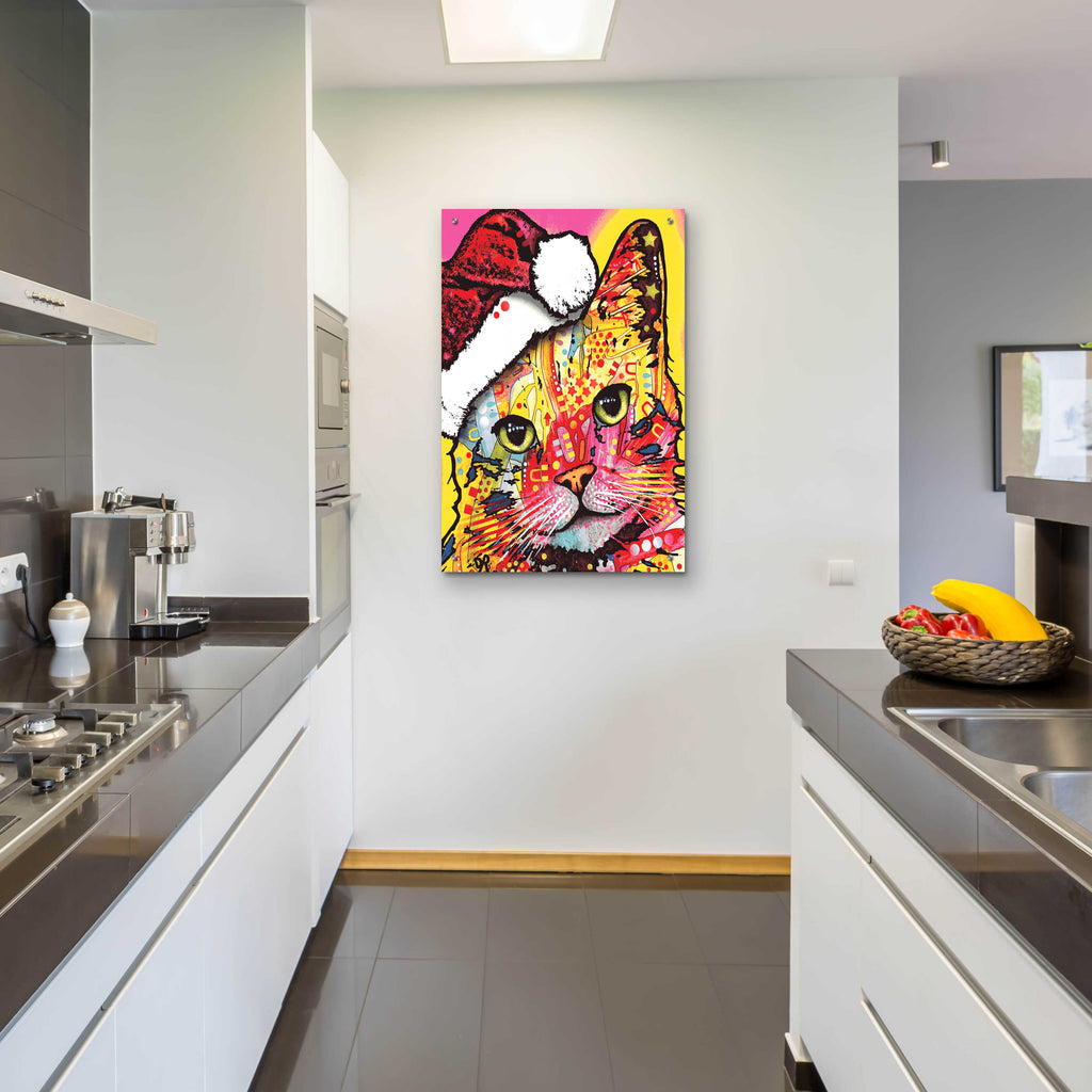 Epic Art 'Tilt Cat Christmas Edition' by Dean Russo, Acrylic Glass Wall Art,24x36