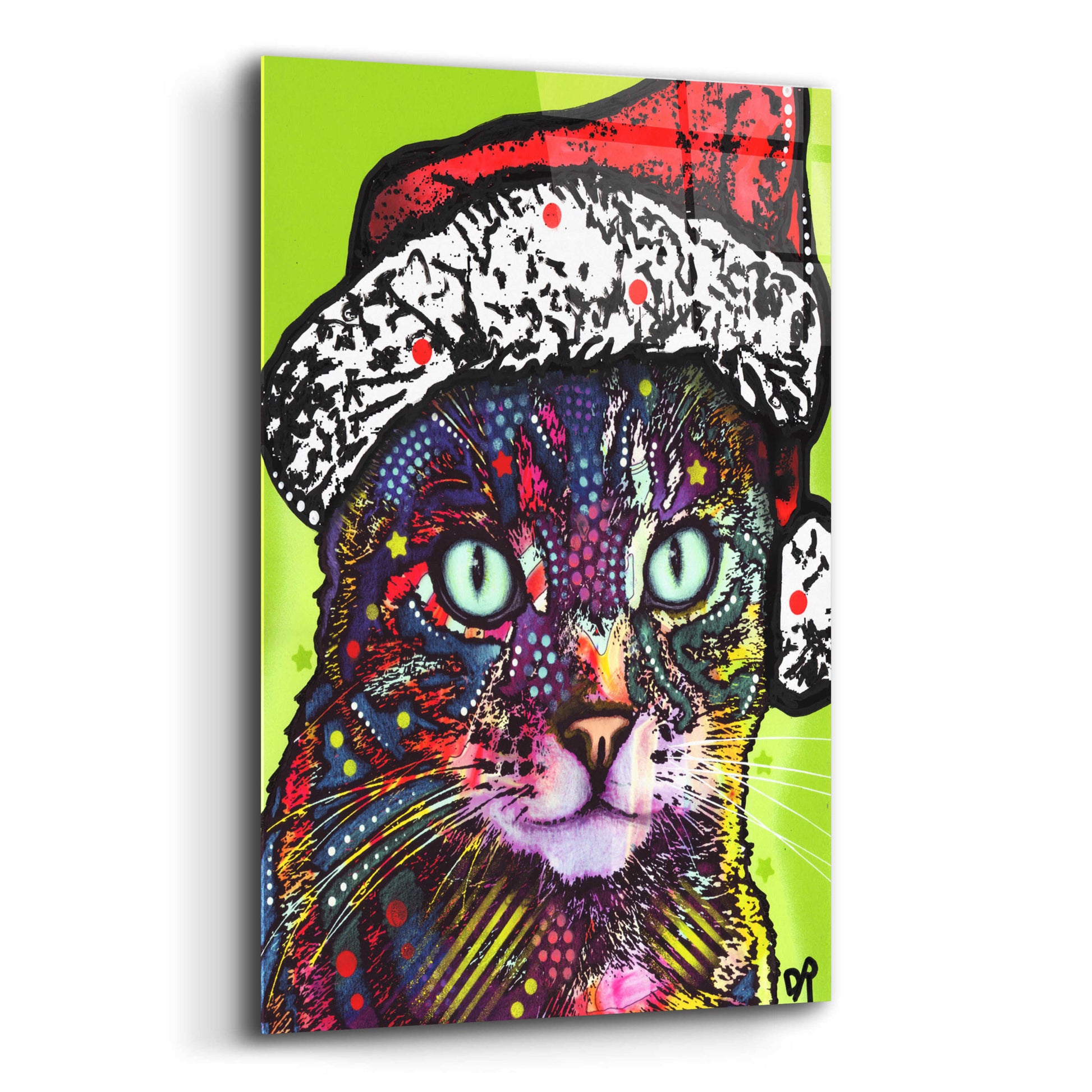Epic Art 'Watchful Cat Christmas Edition' by Dean Russo, Acrylic Glass Wall Art,12x16