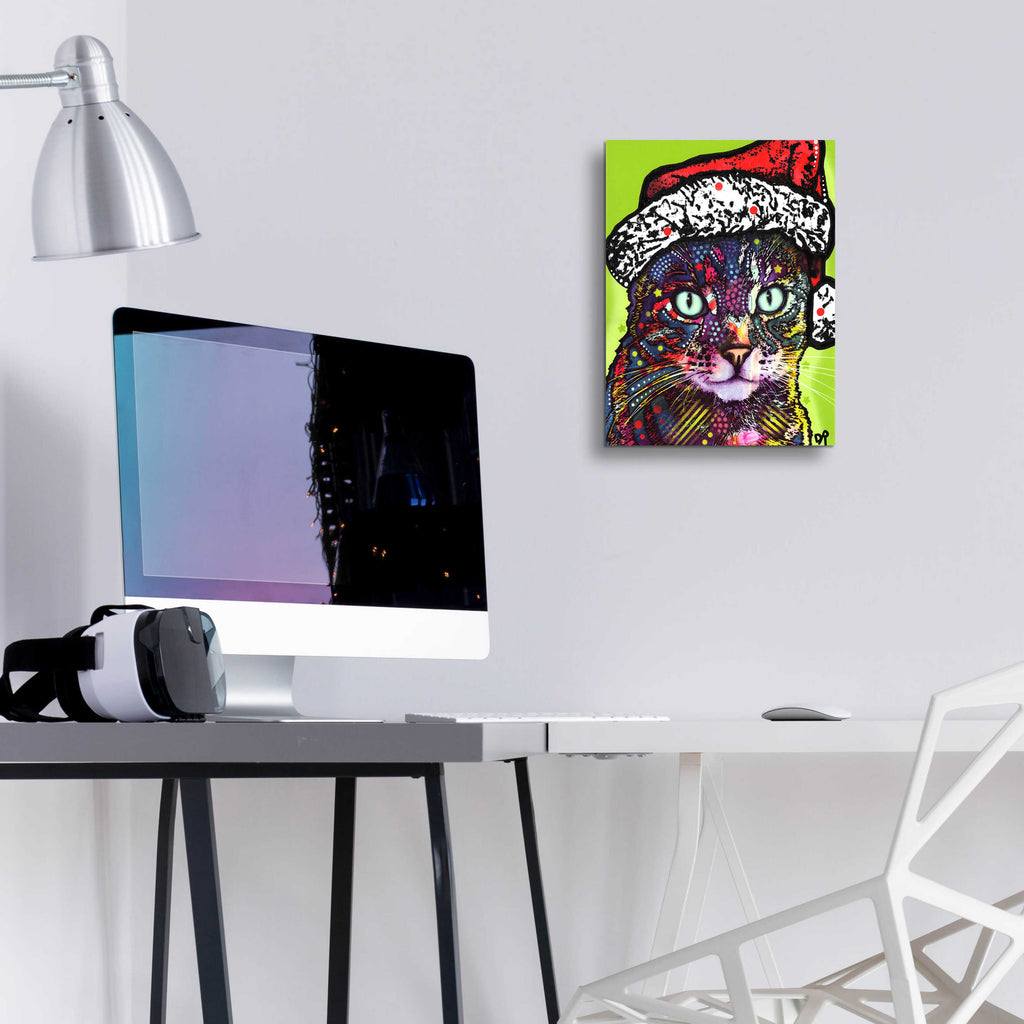 Epic Art 'Watchful Cat Christmas Edition' by Dean Russo, Acrylic Glass Wall Art,12x16