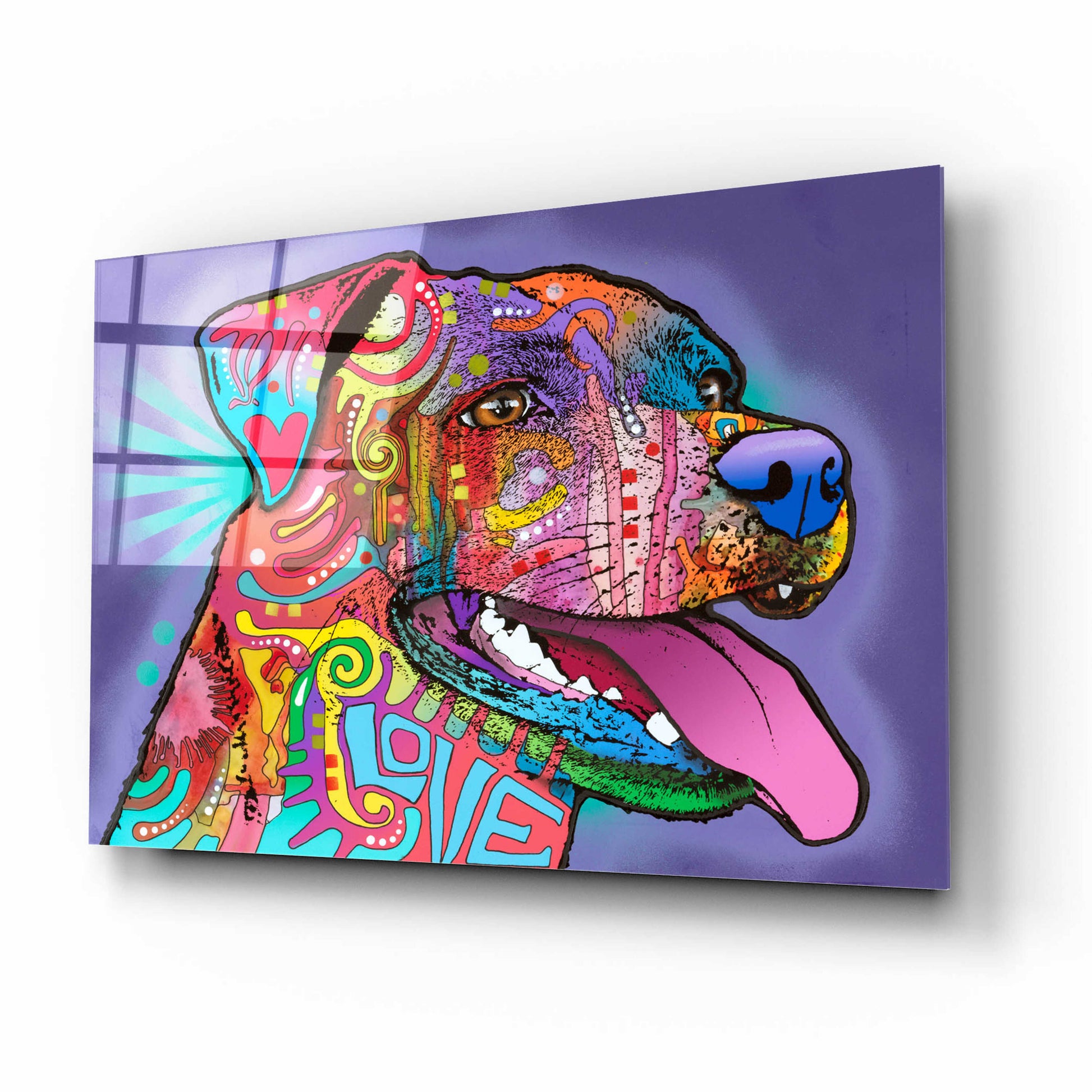 Epic Art 'Happy Lab' by Dean Russo, Acrylic Glass Wall Art,16x12