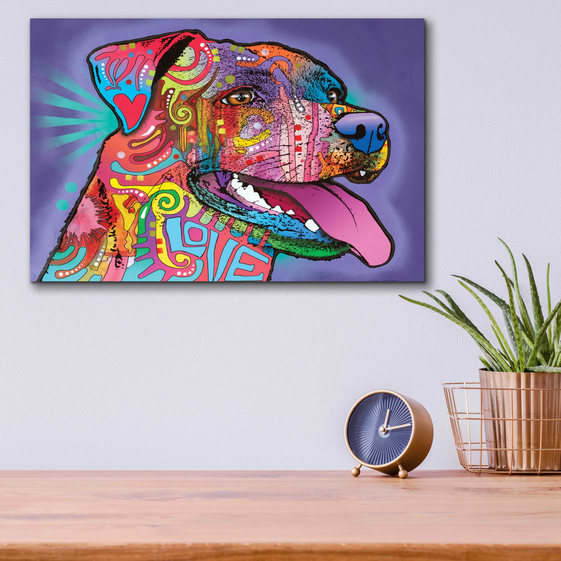 Epic Art 'Happy Lab' by Dean Russo, Acrylic Glass Wall Art,16x12