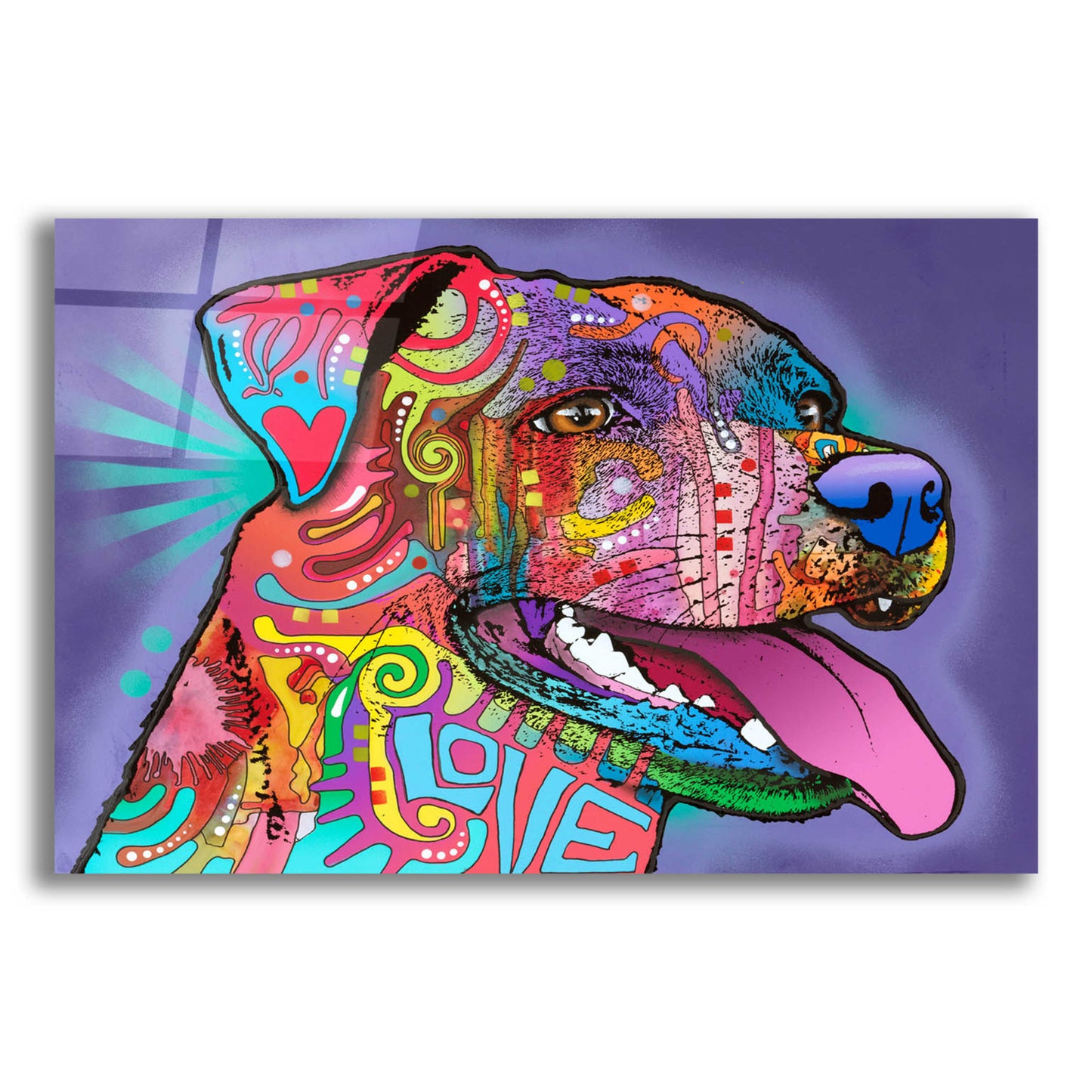 Epic Art 'Happy Lab' by Dean Russo, Acrylic Glass Wall Art,16x12