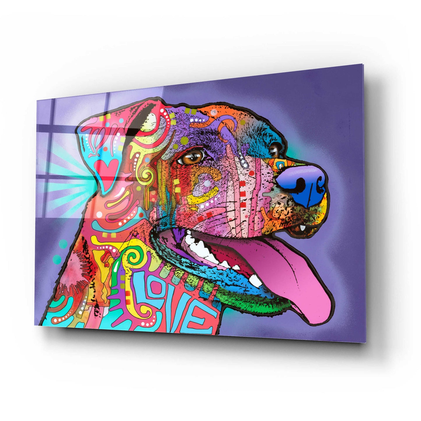 Epic Art 'Happy Lab' by Dean Russo, Acrylic Glass Wall Art,24x16