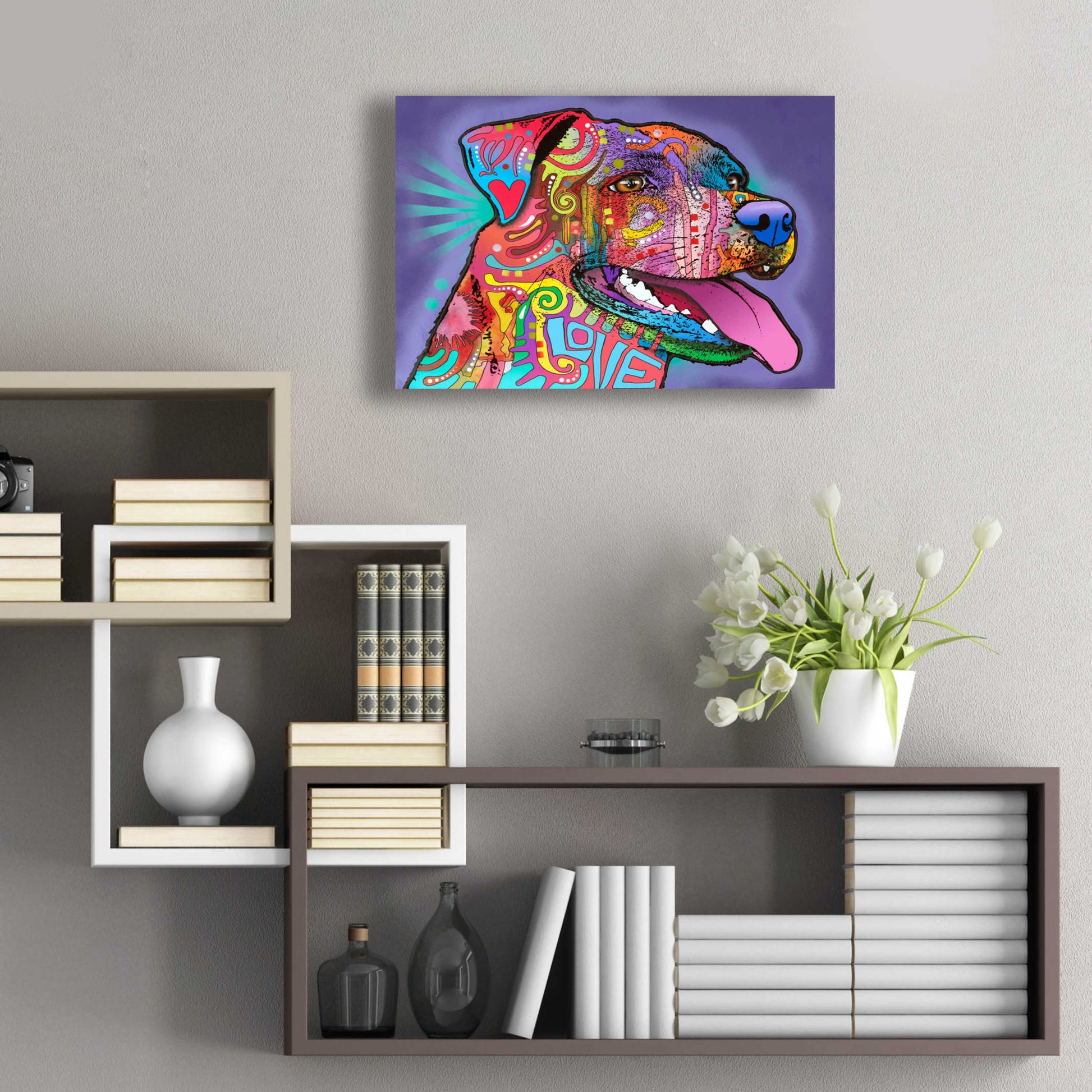 Epic Art 'Happy Lab' by Dean Russo, Acrylic Glass Wall Art,24x16