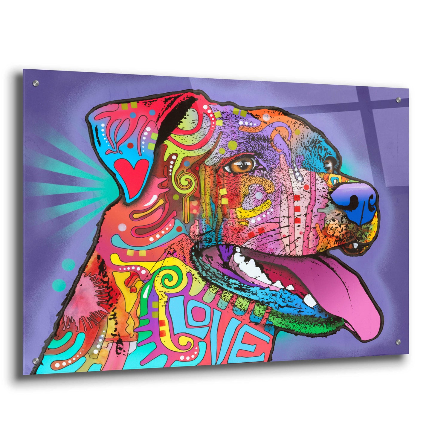 Epic Art 'Happy Lab' by Dean Russo, Acrylic Glass Wall Art,36x24