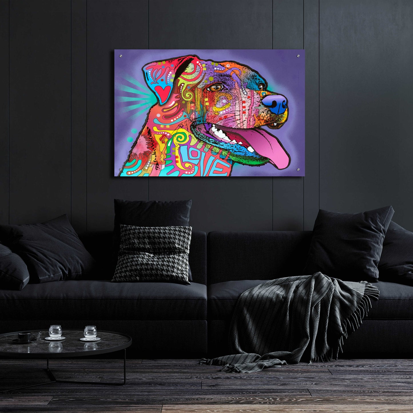 Epic Art 'Happy Lab' by Dean Russo, Acrylic Glass Wall Art,36x24