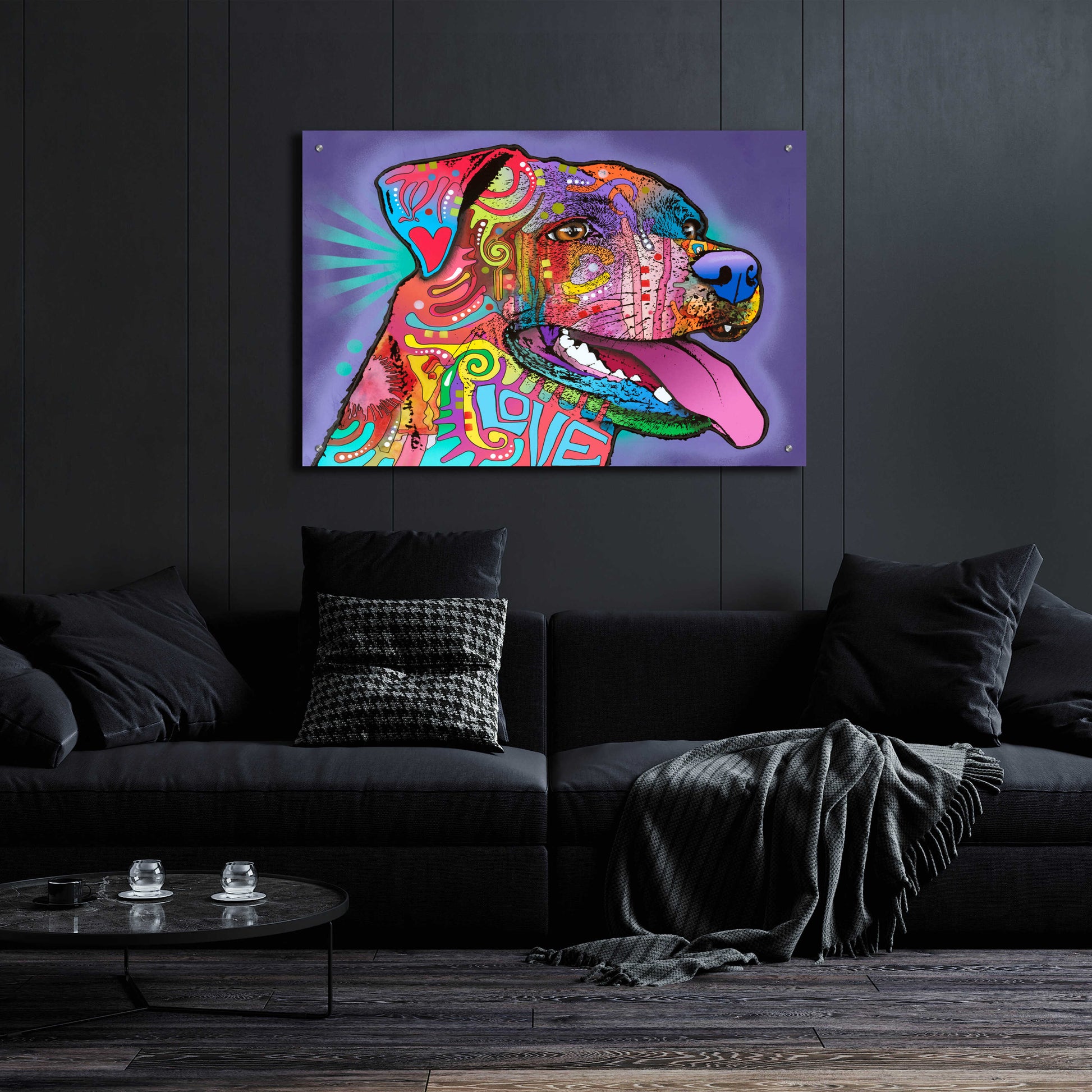 Epic Art 'Happy Lab' by Dean Russo, Acrylic Glass Wall Art,36x24