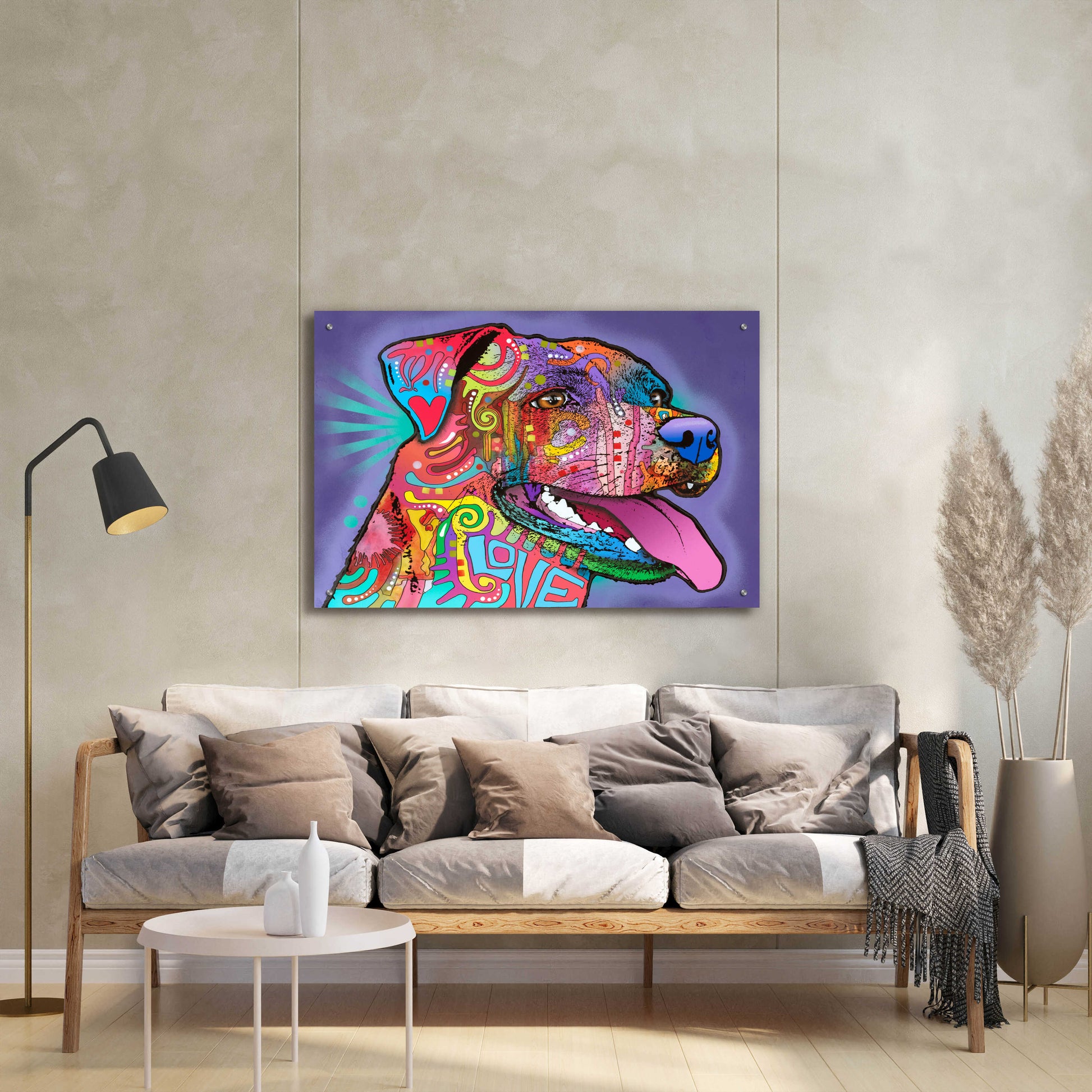 Epic Art 'Happy Lab' by Dean Russo, Acrylic Glass Wall Art,36x24