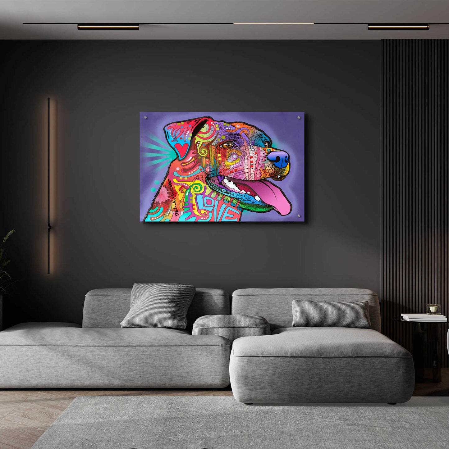 Epic Art 'Happy Lab' by Dean Russo, Acrylic Glass Wall Art,36x24