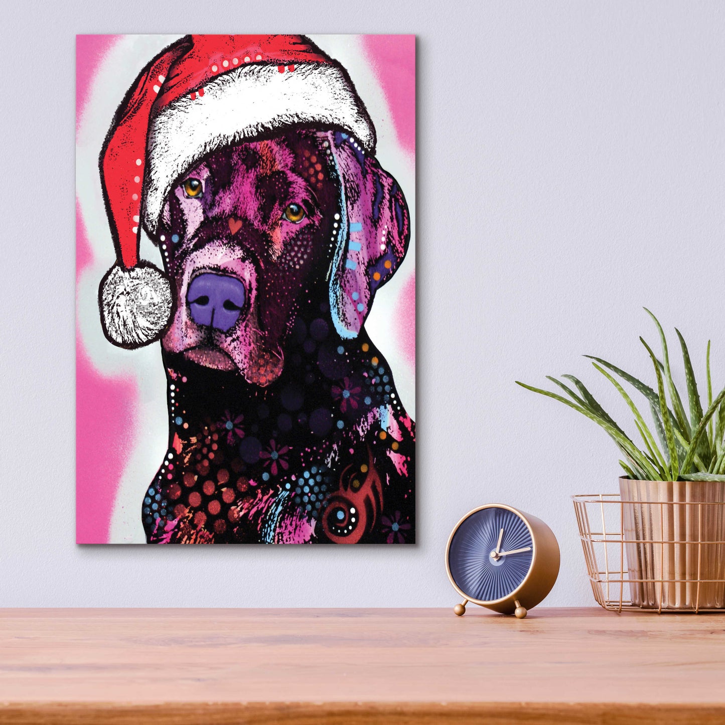 Epic Art 'Black Lab Christmas' by Dean Russo, Acrylic Glass Wall Art,12x16