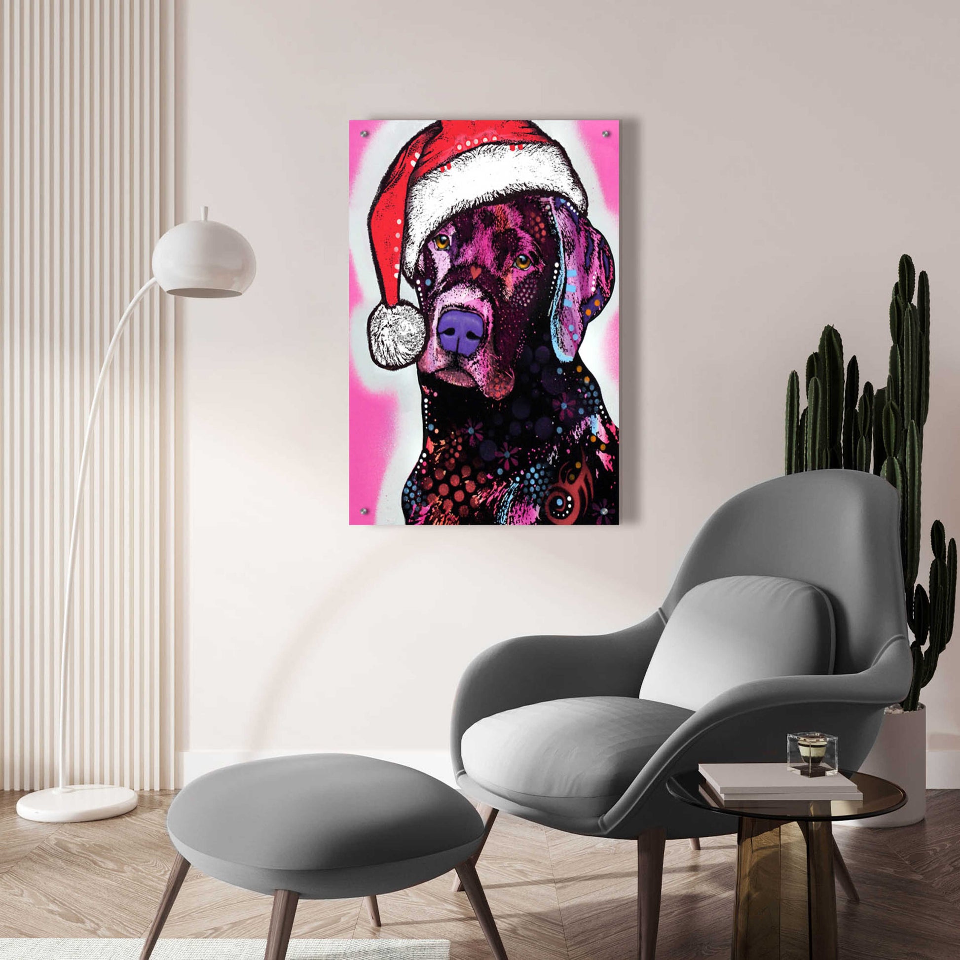 Epic Art 'Black Lab Christmas' by Dean Russo, Acrylic Glass Wall Art,24x36