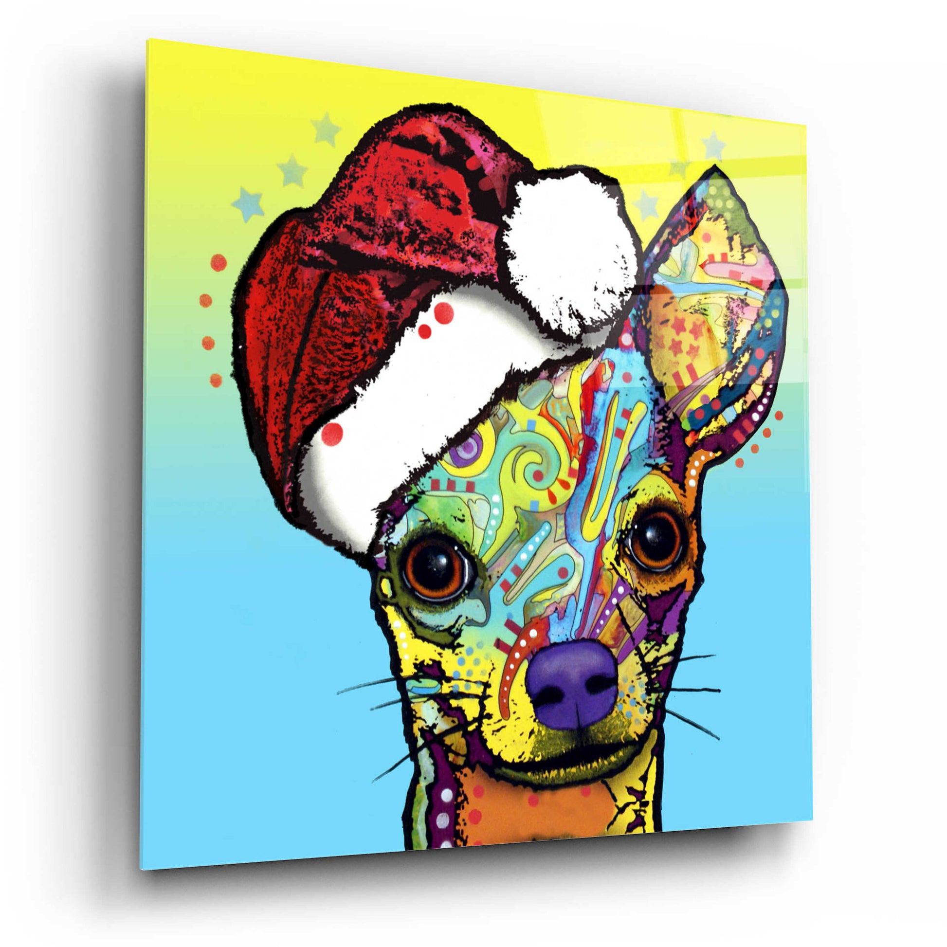 Epic Art 'Chihuahua Christmas' by Dean Russo, Acrylic Glass Wall Art,12x12